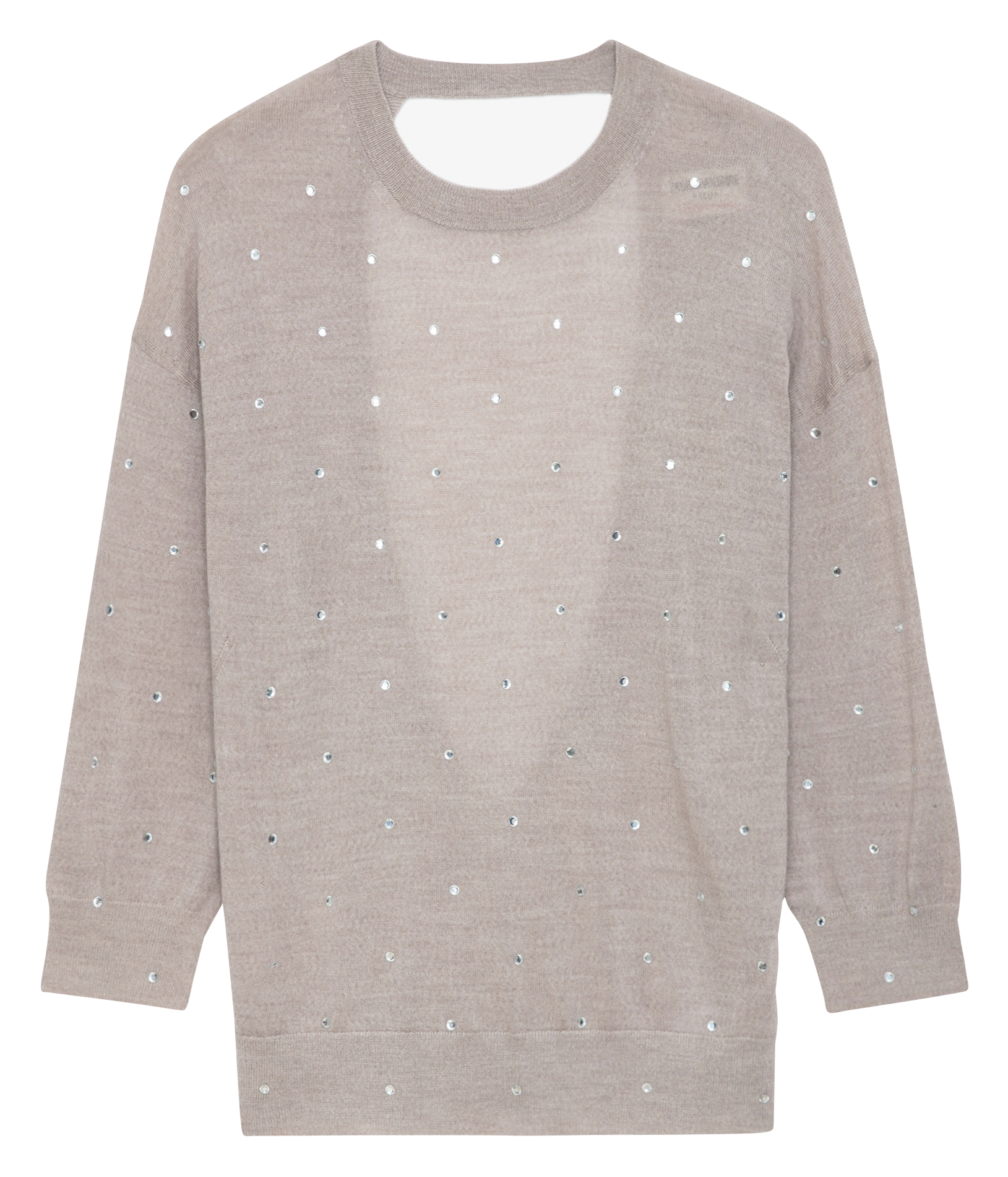 Pull droit col rond en laine mérinos kansy ZADIG&VOLTAIRE Beige