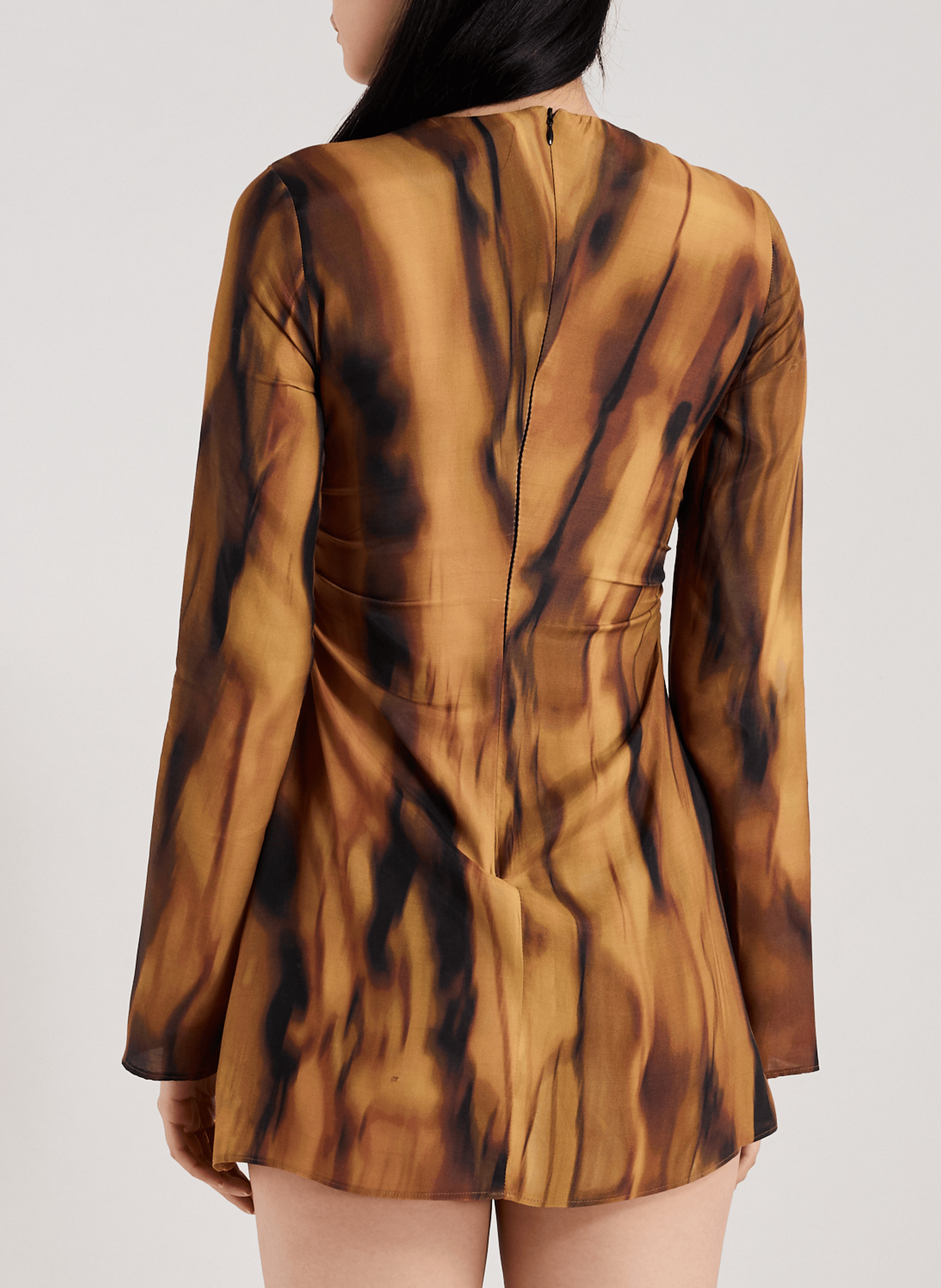 Robe courte à imprimé TOPSHOP Marron