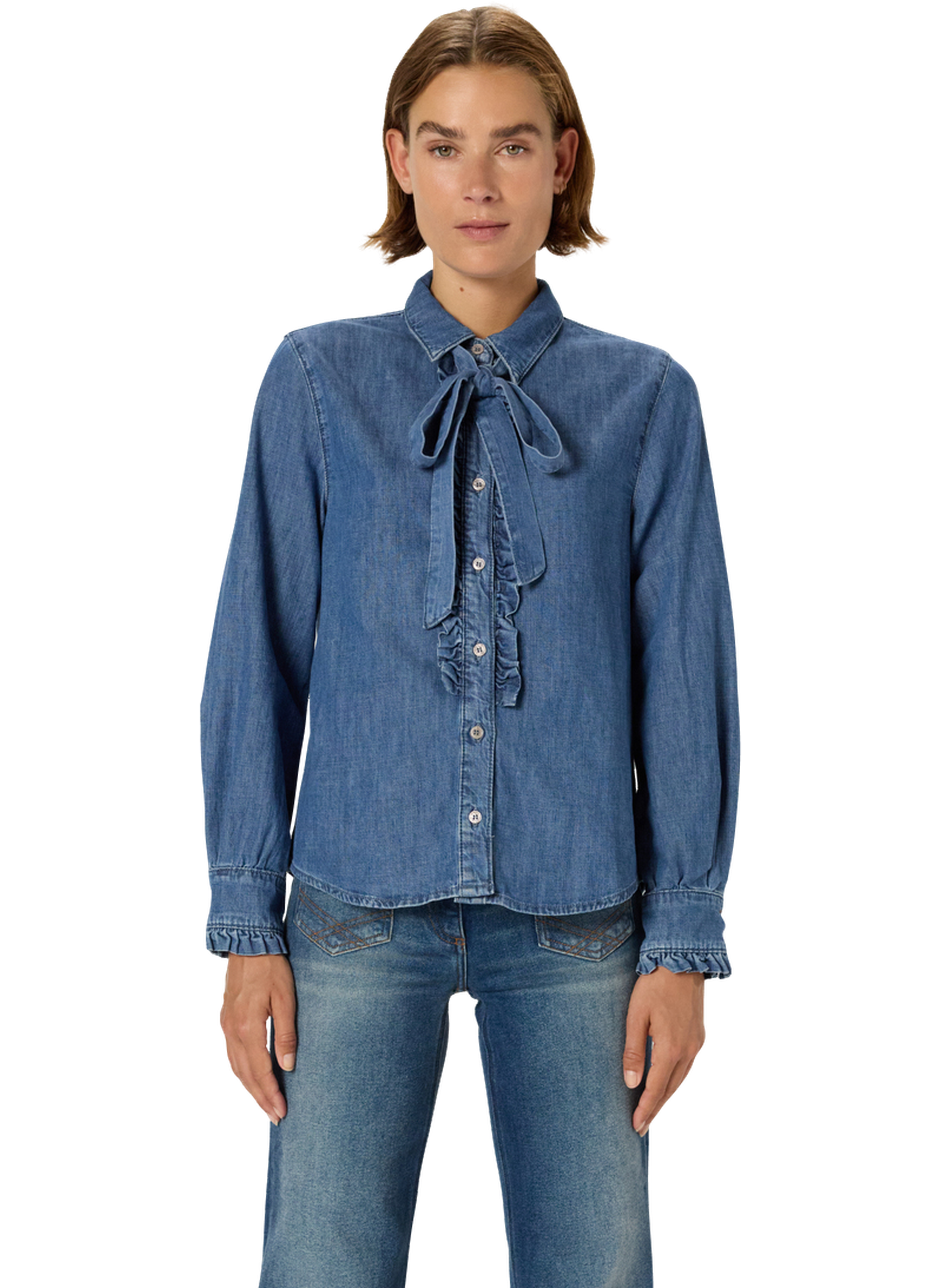 Chemise en jean à jabots - alia GERARD DAREL Bleu