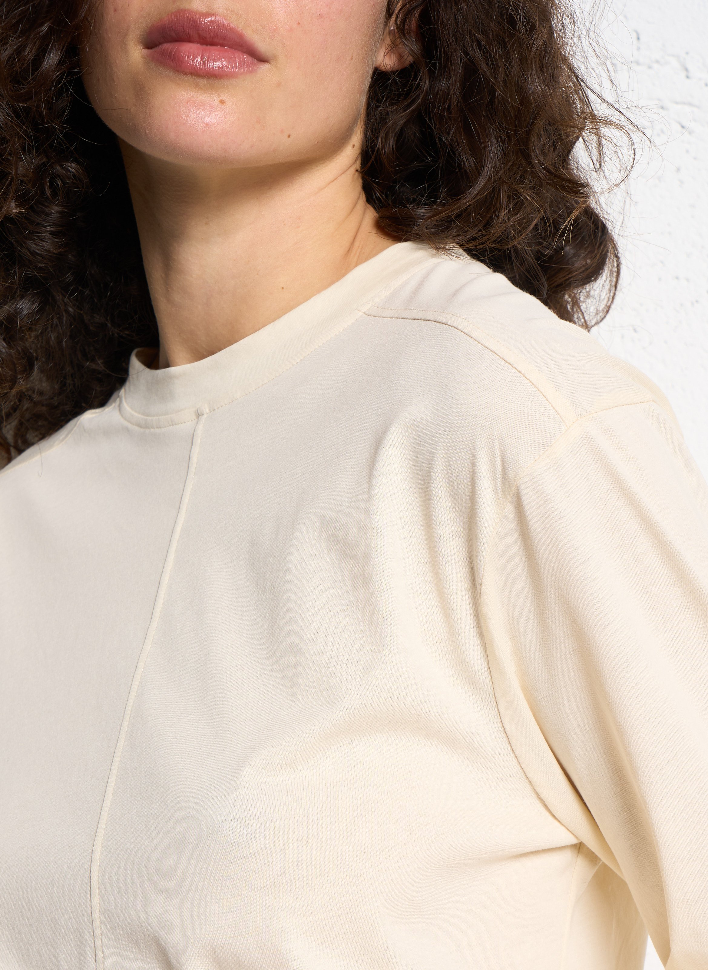 Tee-shirt col rond en coton adelie SOEUR Beige