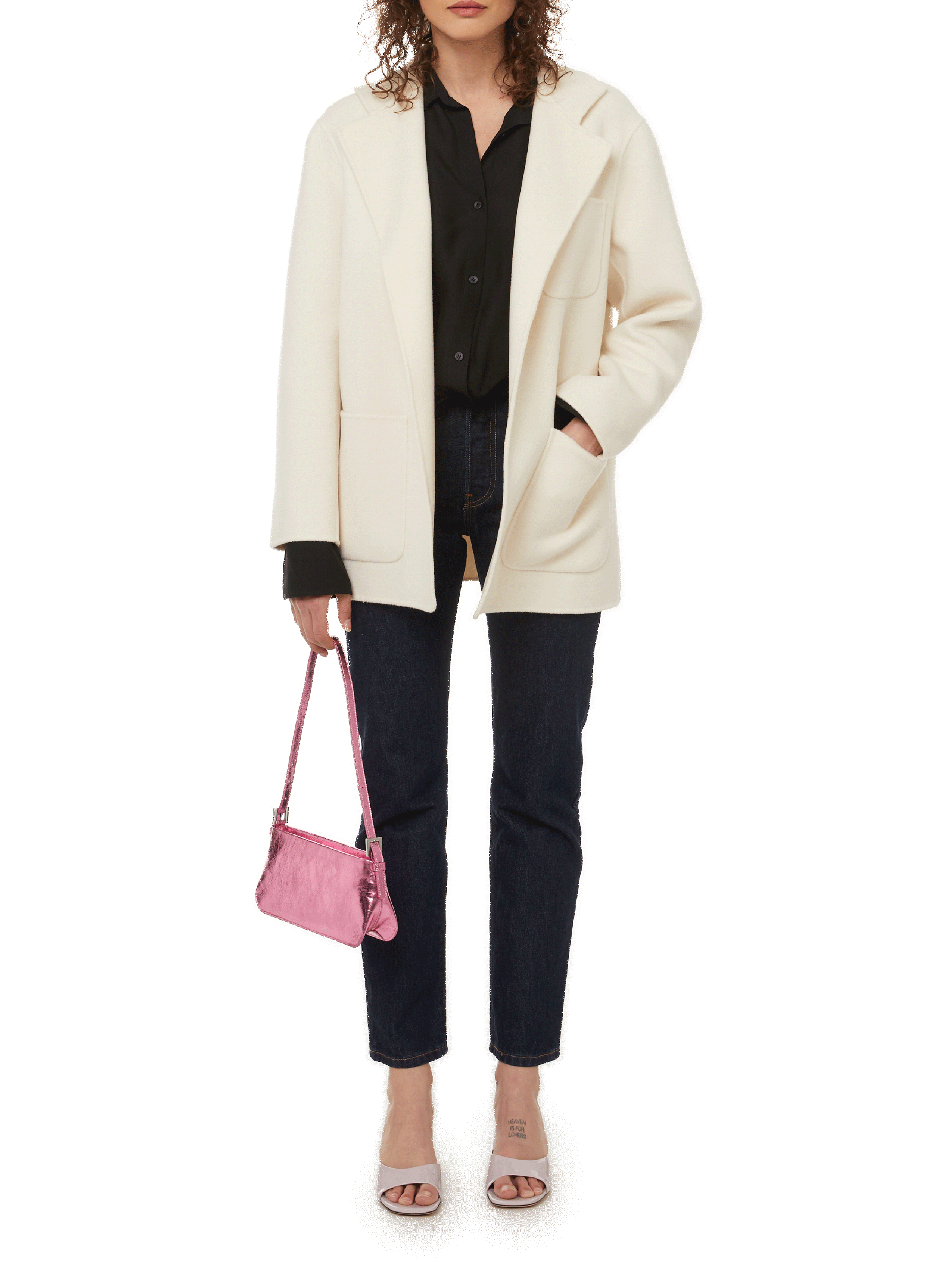 Sac porté épaule Dulce en cuir métallisé BY FAR Rose