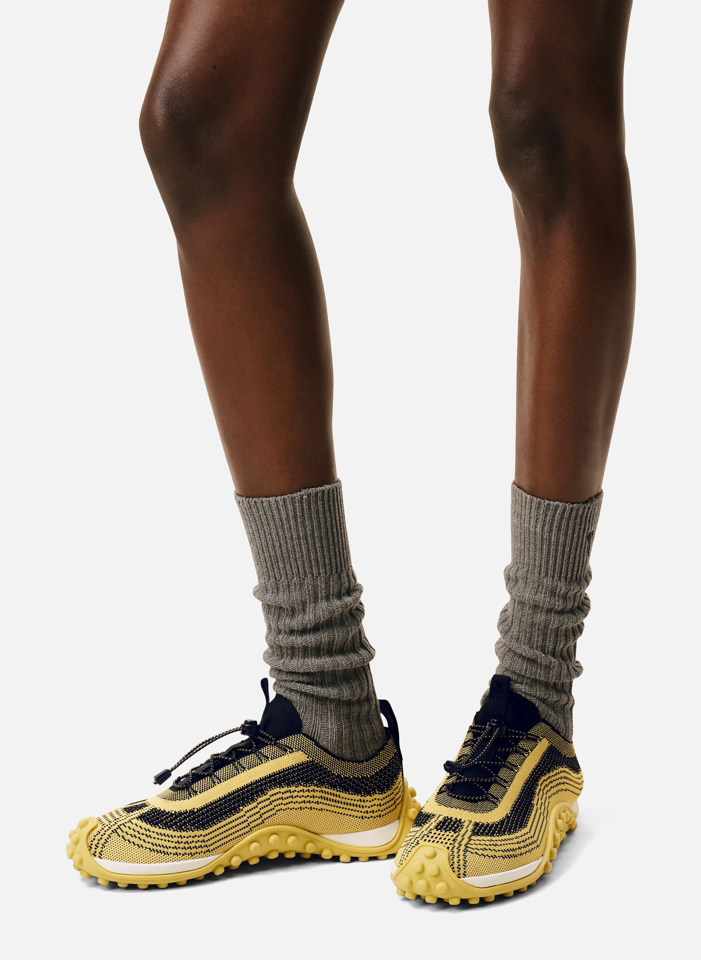 Sneakers mirage unisexes en maille AMI PARIS Jaune