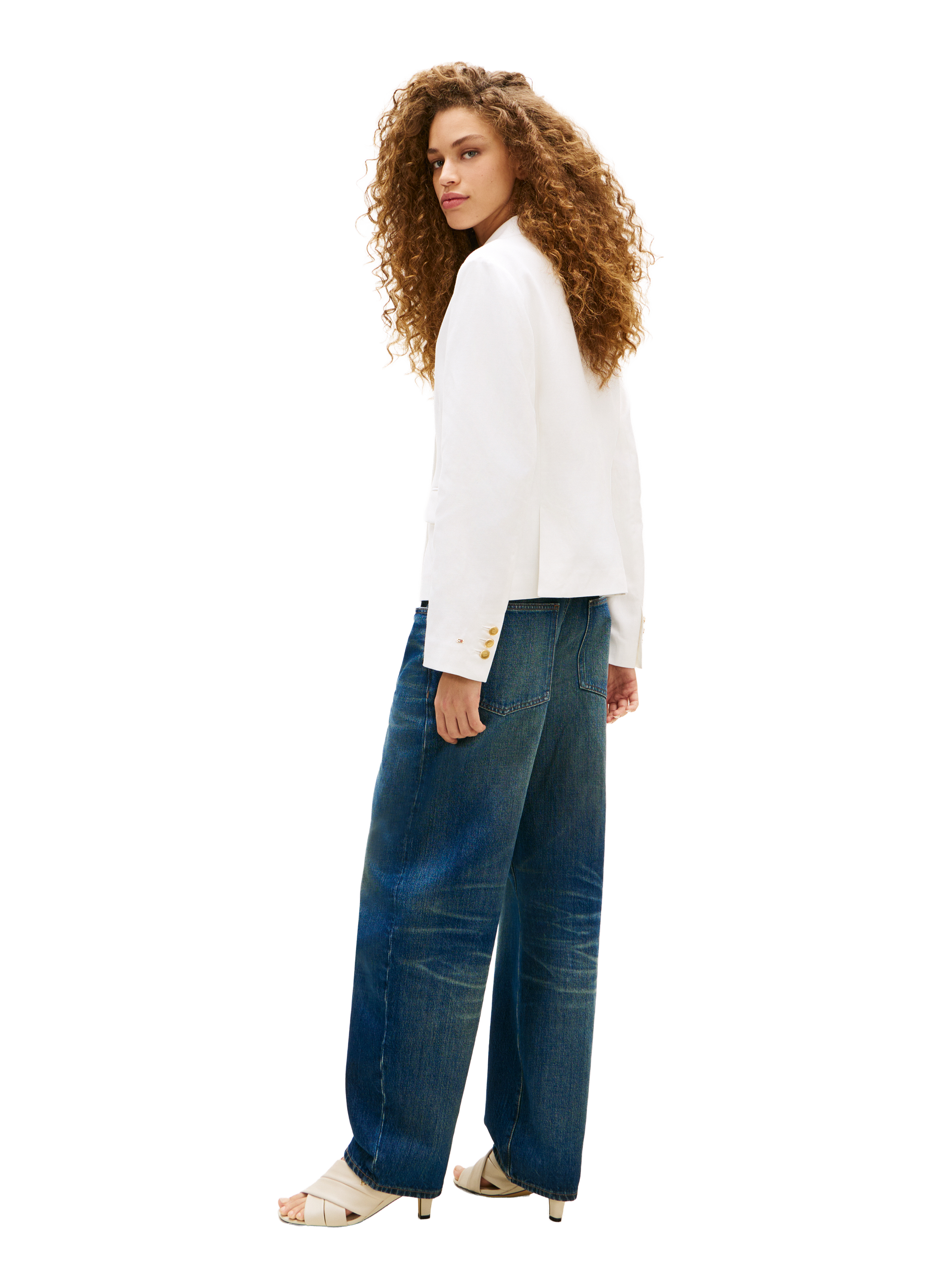 Veste droite col tailleur TOMMY HILFIGER Blanc