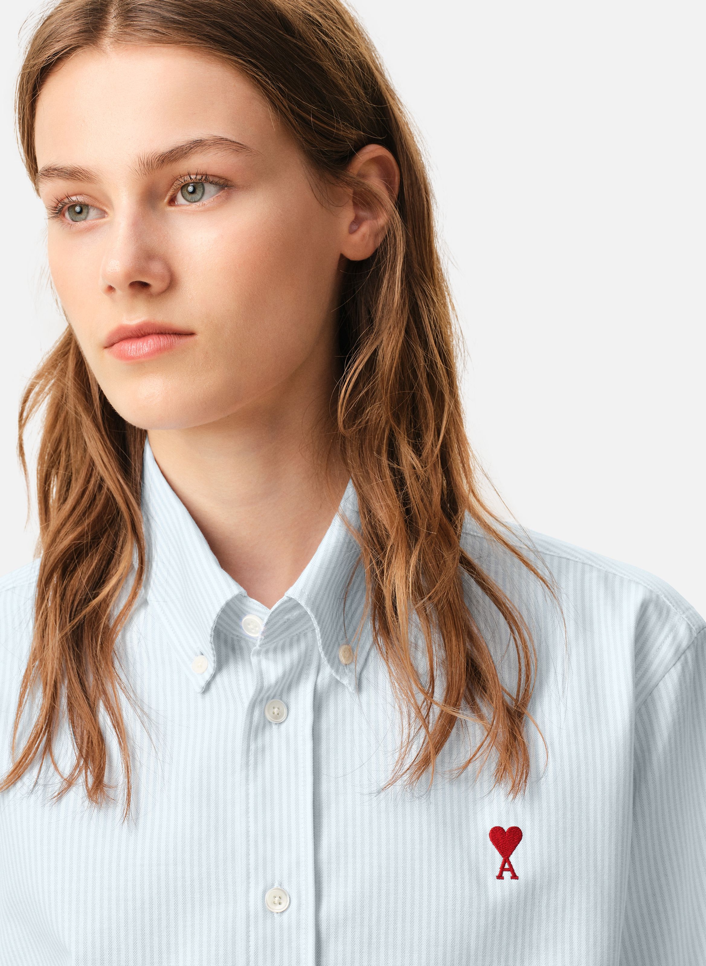 Chemise Col Boutonné Ami de Coeur unisexe AMI PARIS Bleu