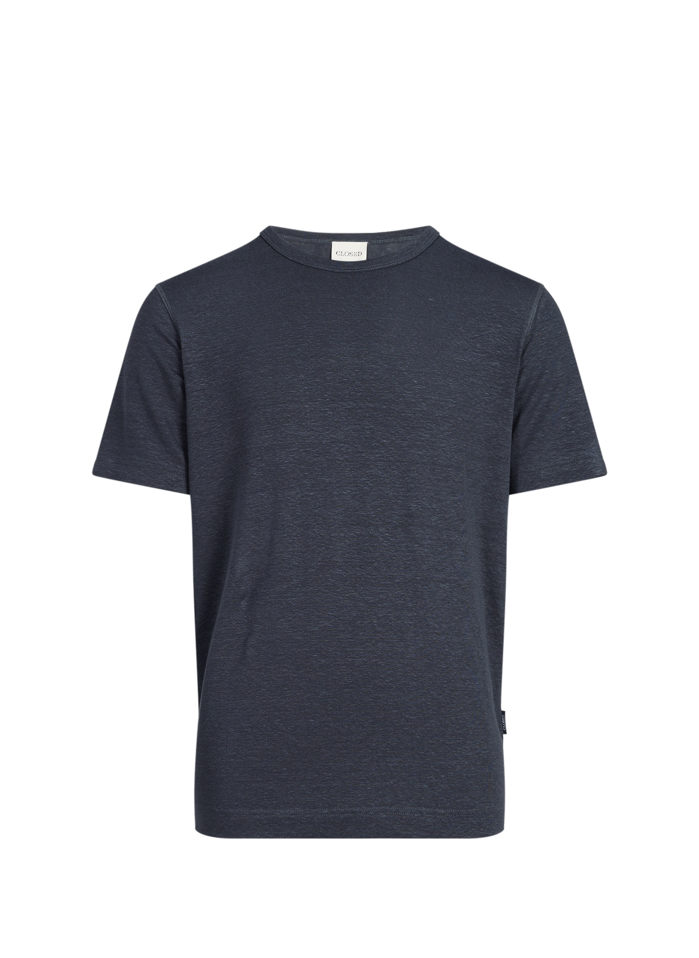 Straight linen blend t-shirt CLOSED Black