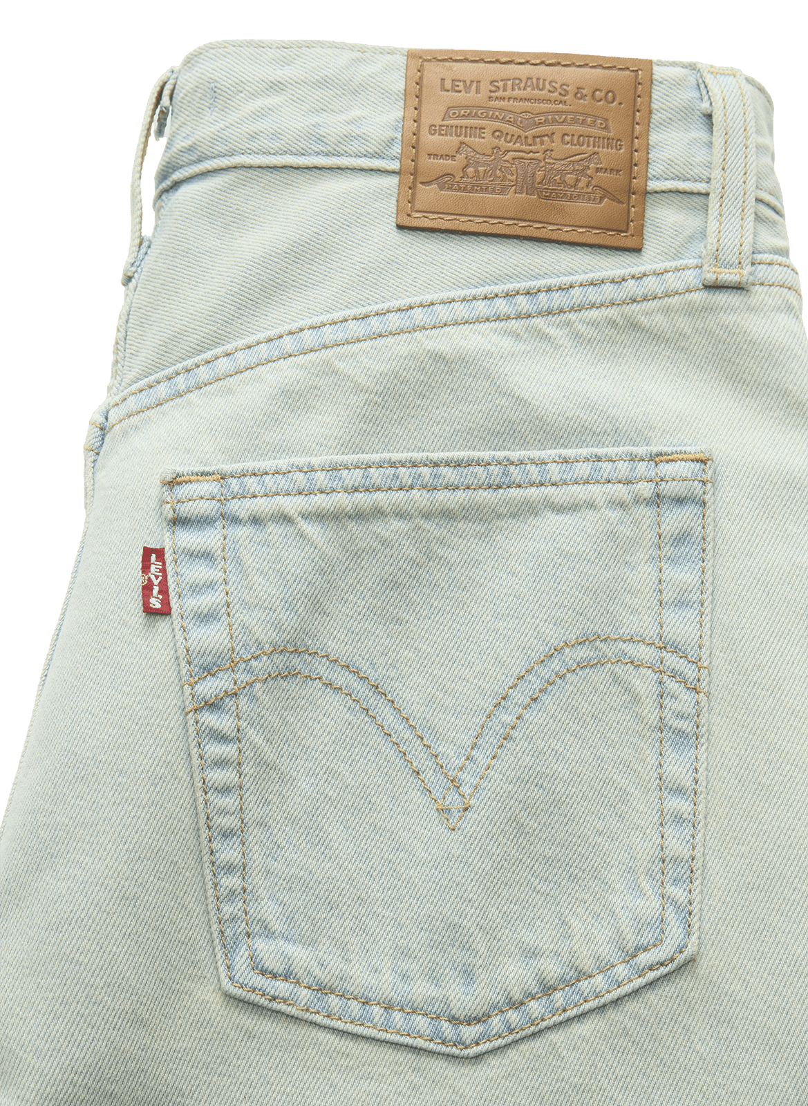 Jean Ribcage Wide Leg en coton LEVI'S Gris