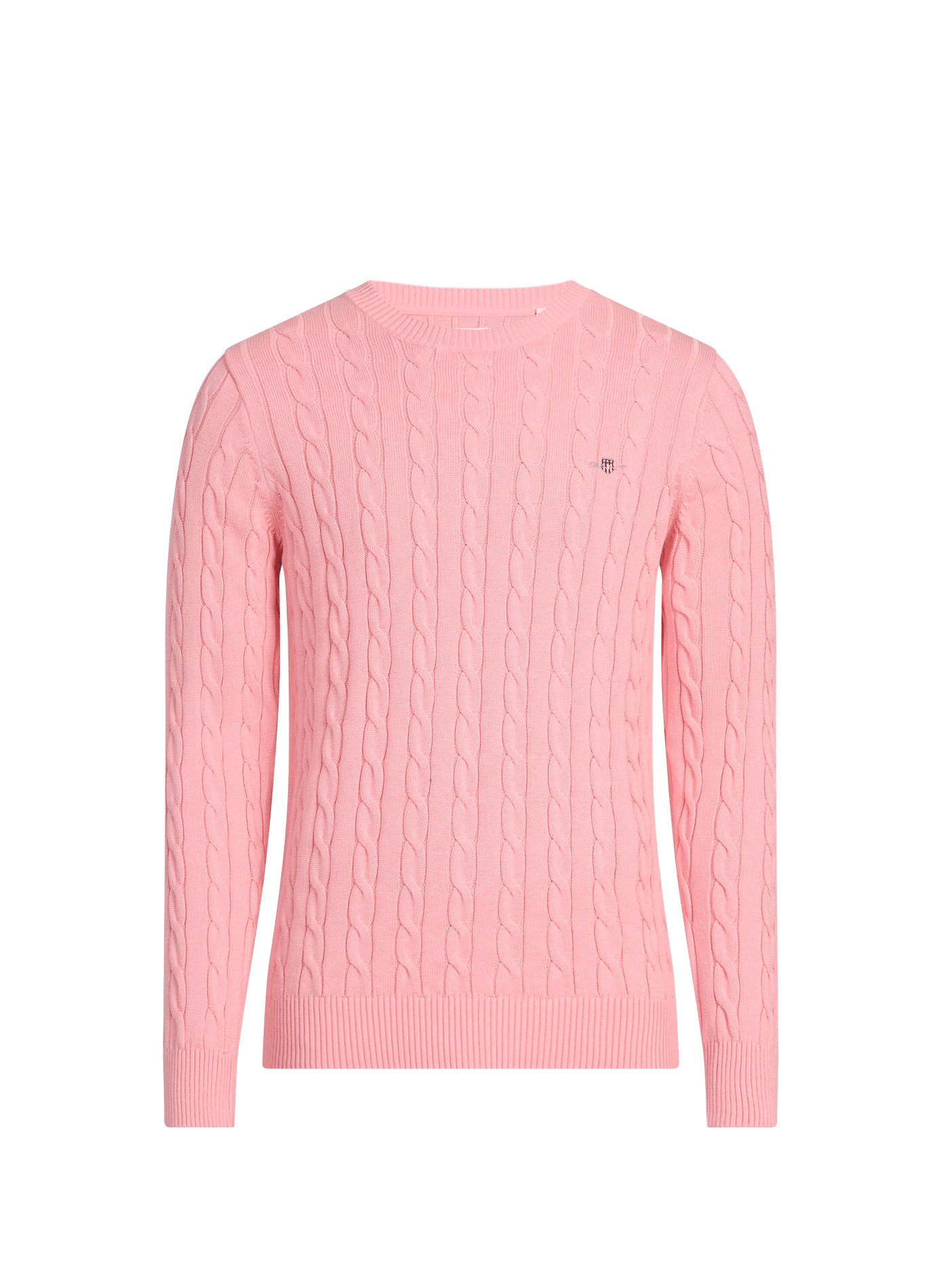Pull en maille torsadée en coton GANT Rose