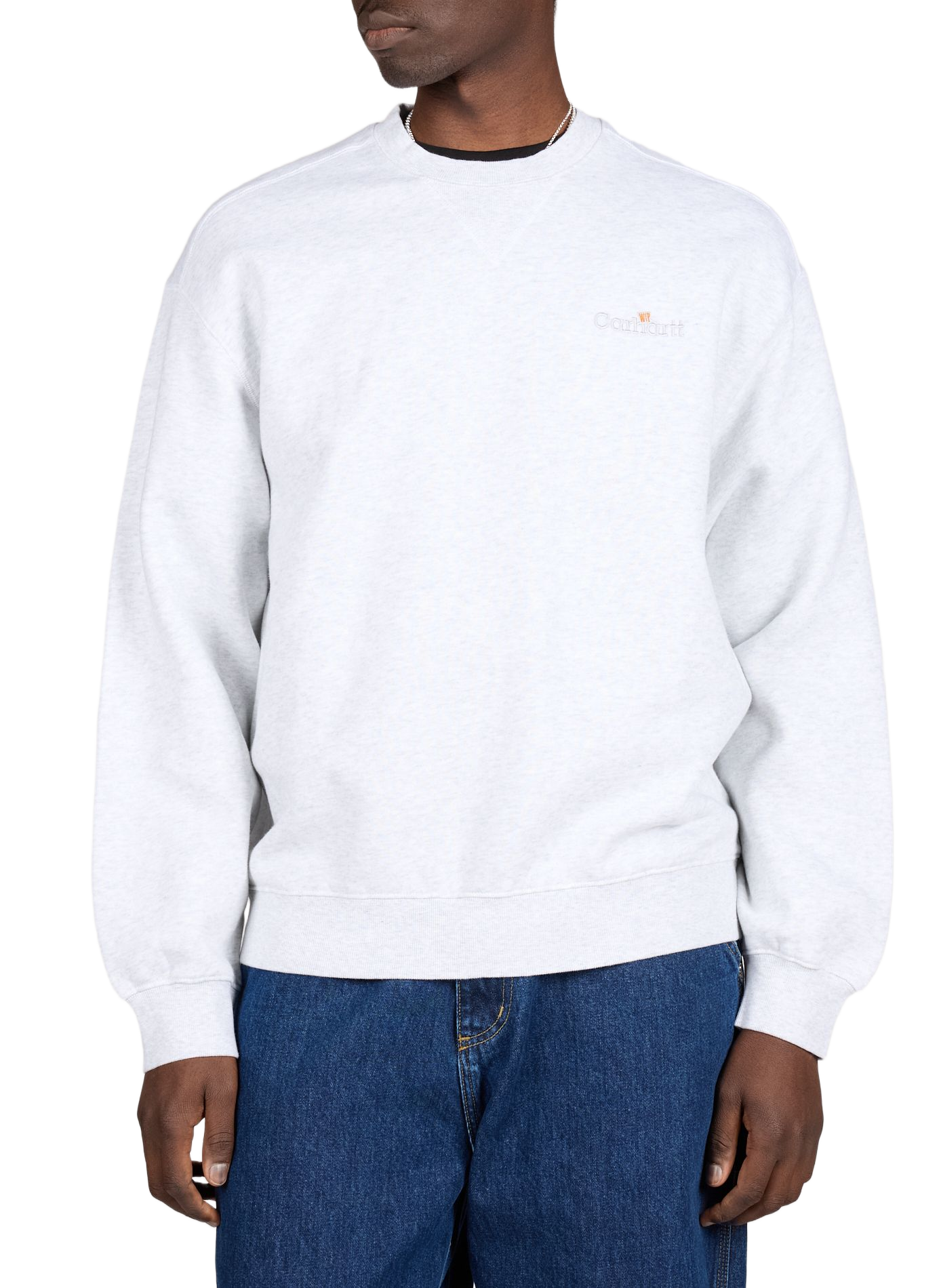 Oversized round neck cotton sweatshirt CARHARTT WIP Grey
