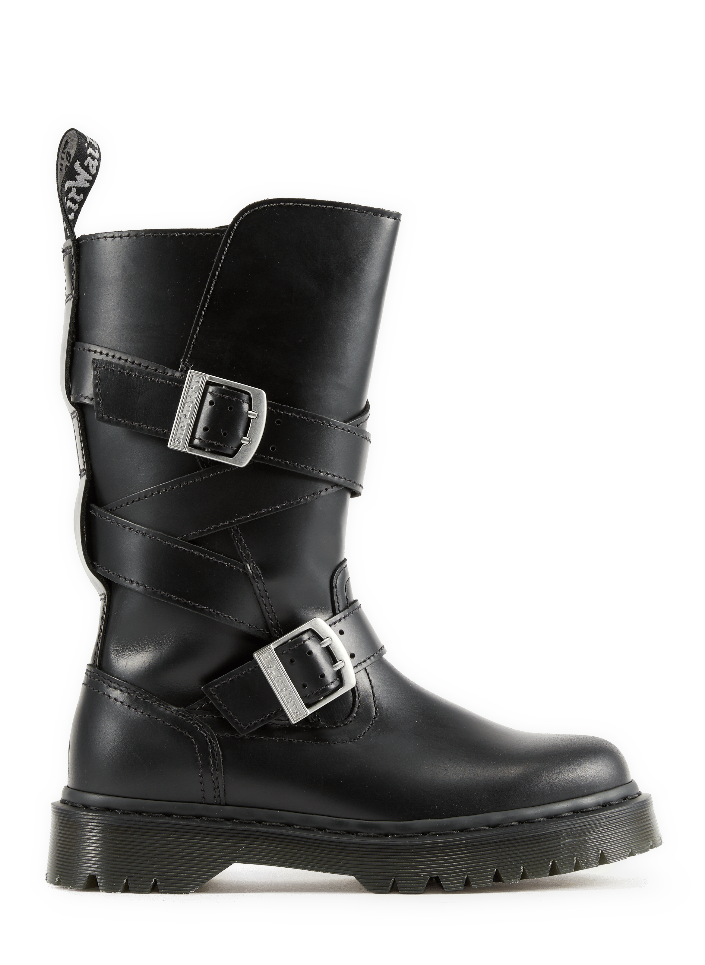 Anistone leather biker boots with straps DR. MARTENS Black