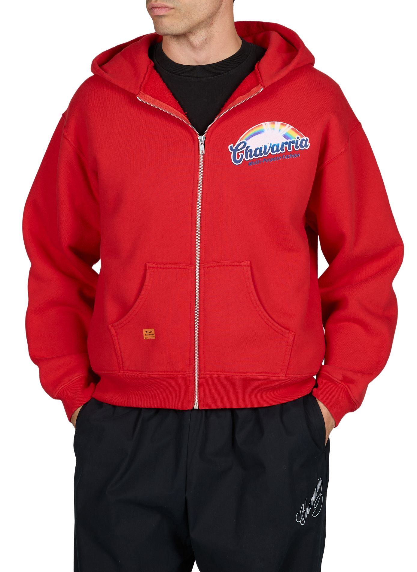 Hoodie Fabuloso - Shrunken cotton hoodie WILLY CHAVARRIA Red