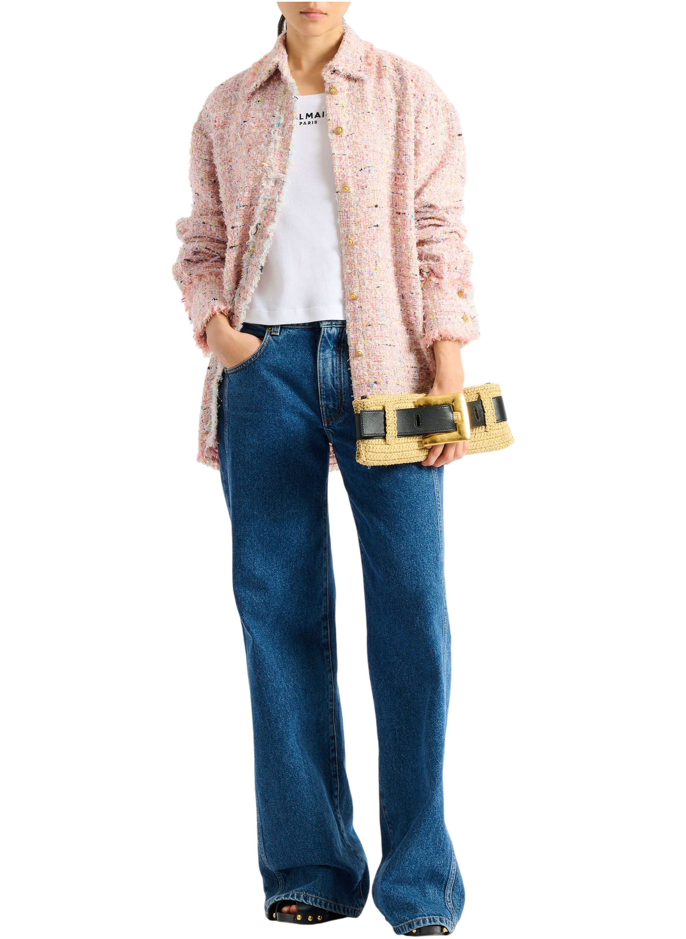 Débardeur brodé balmain paris BALMAIN Blanc