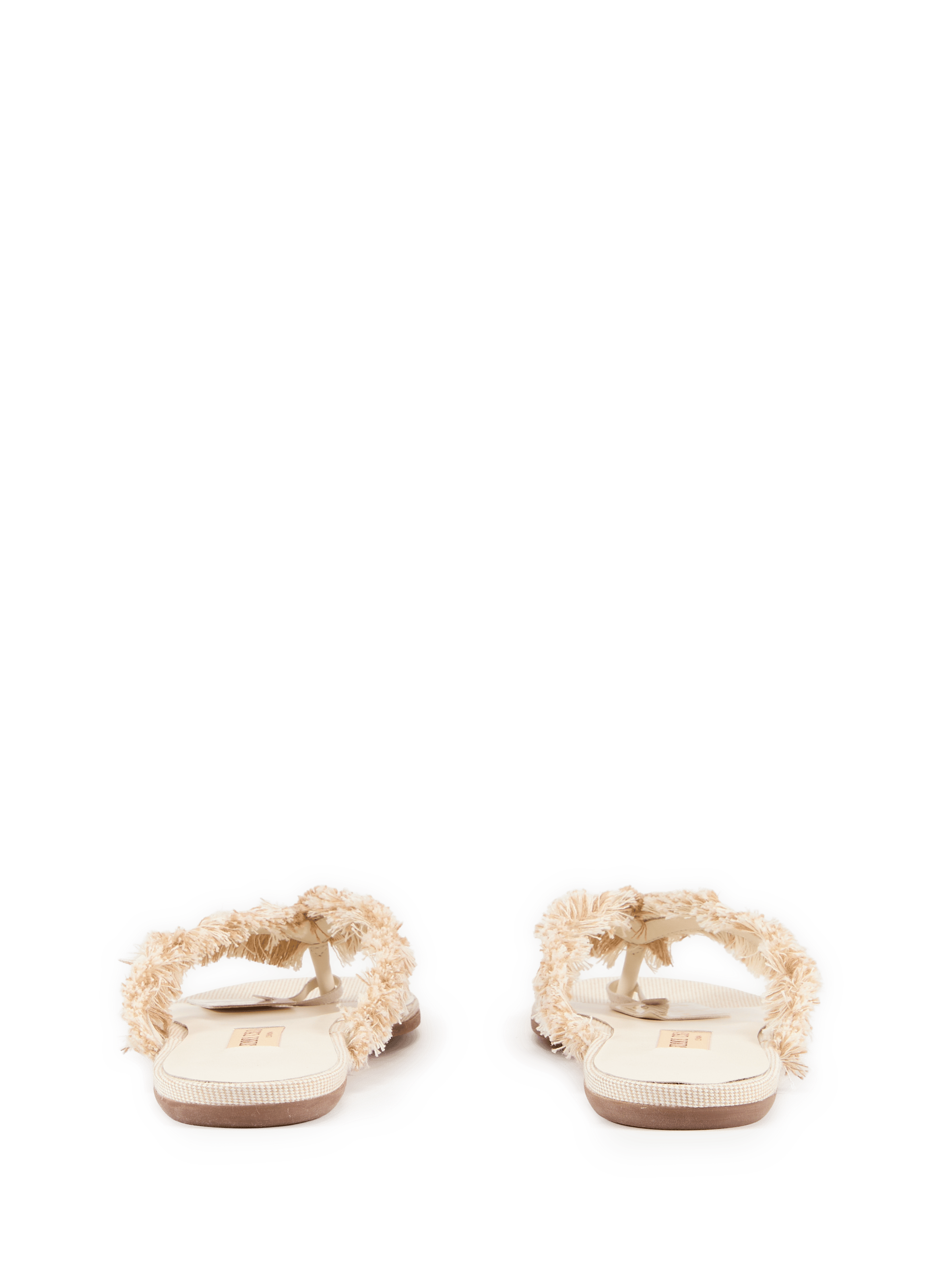 Bay Flat soft frayed canvas flat sandals JIMMY CHOO Beige