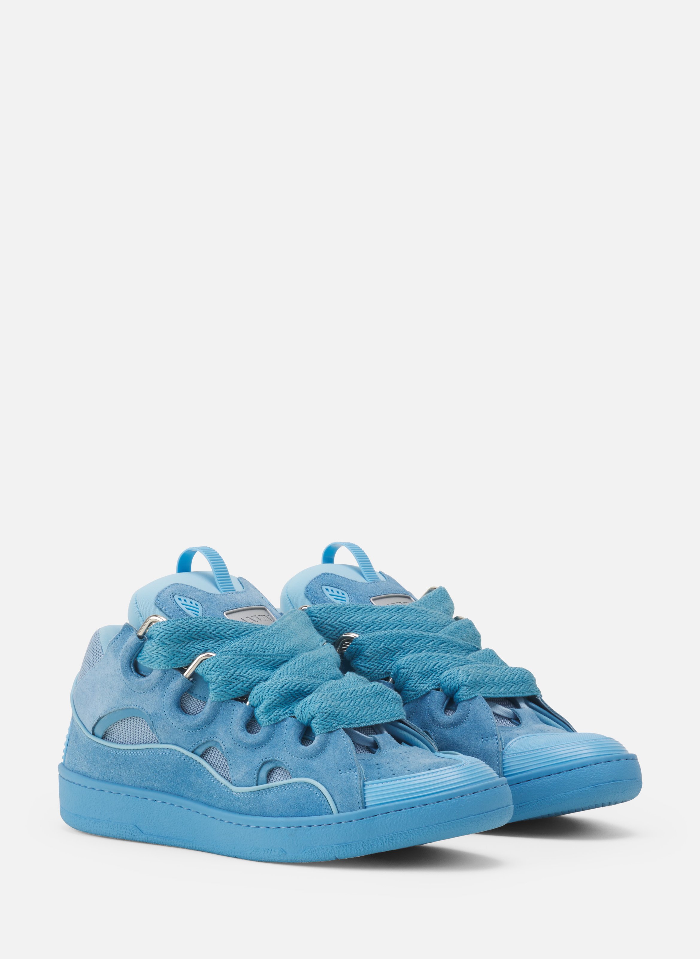 Sneakers curbs en suede monocolor LANVIN Bleu