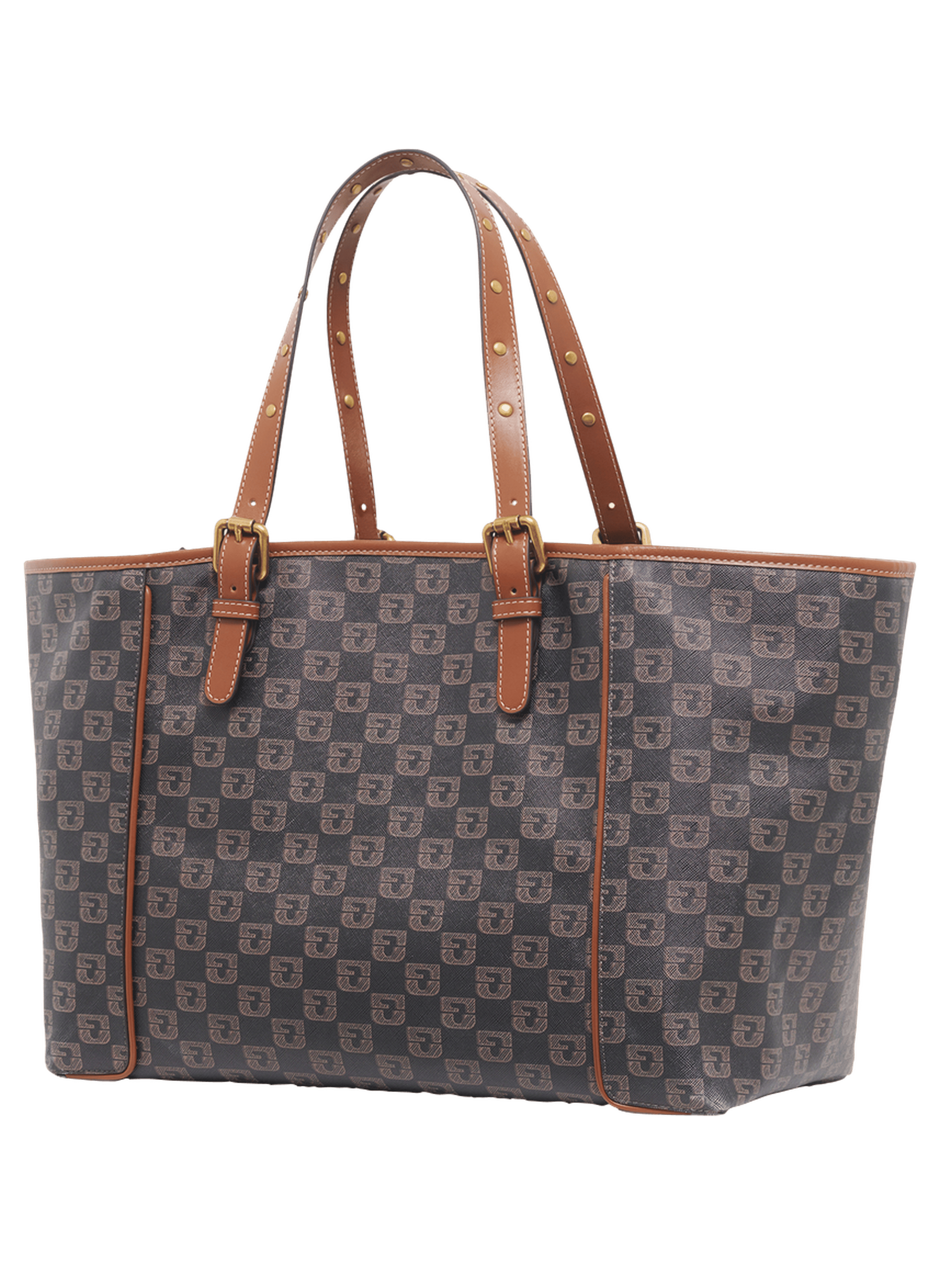 Cabas en toile enduite monogrammée et cuir - simple bag GERARD DAREL Marron