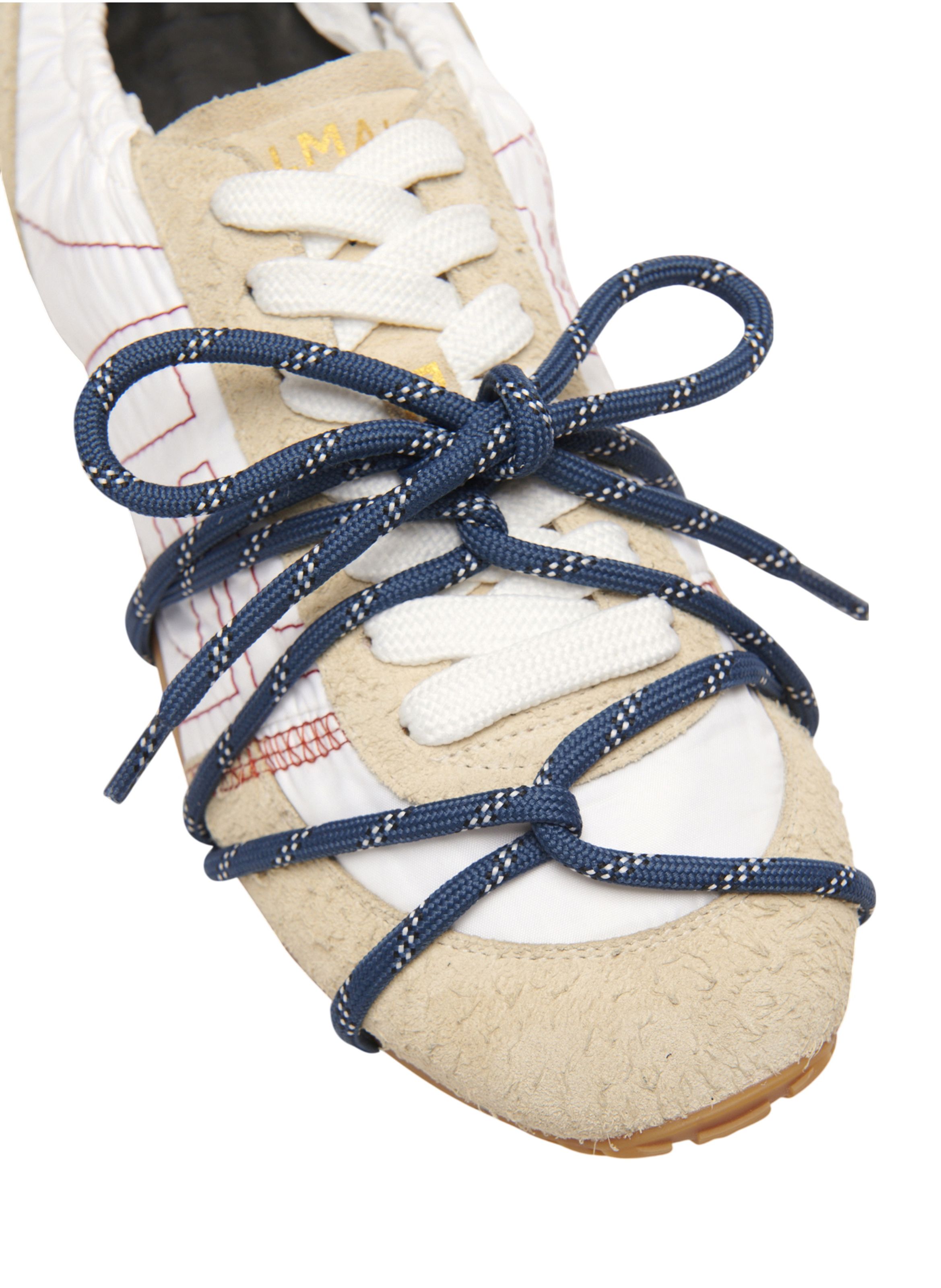 Basket racer 45 en nylon et cuir suédé BALMAIN Beige