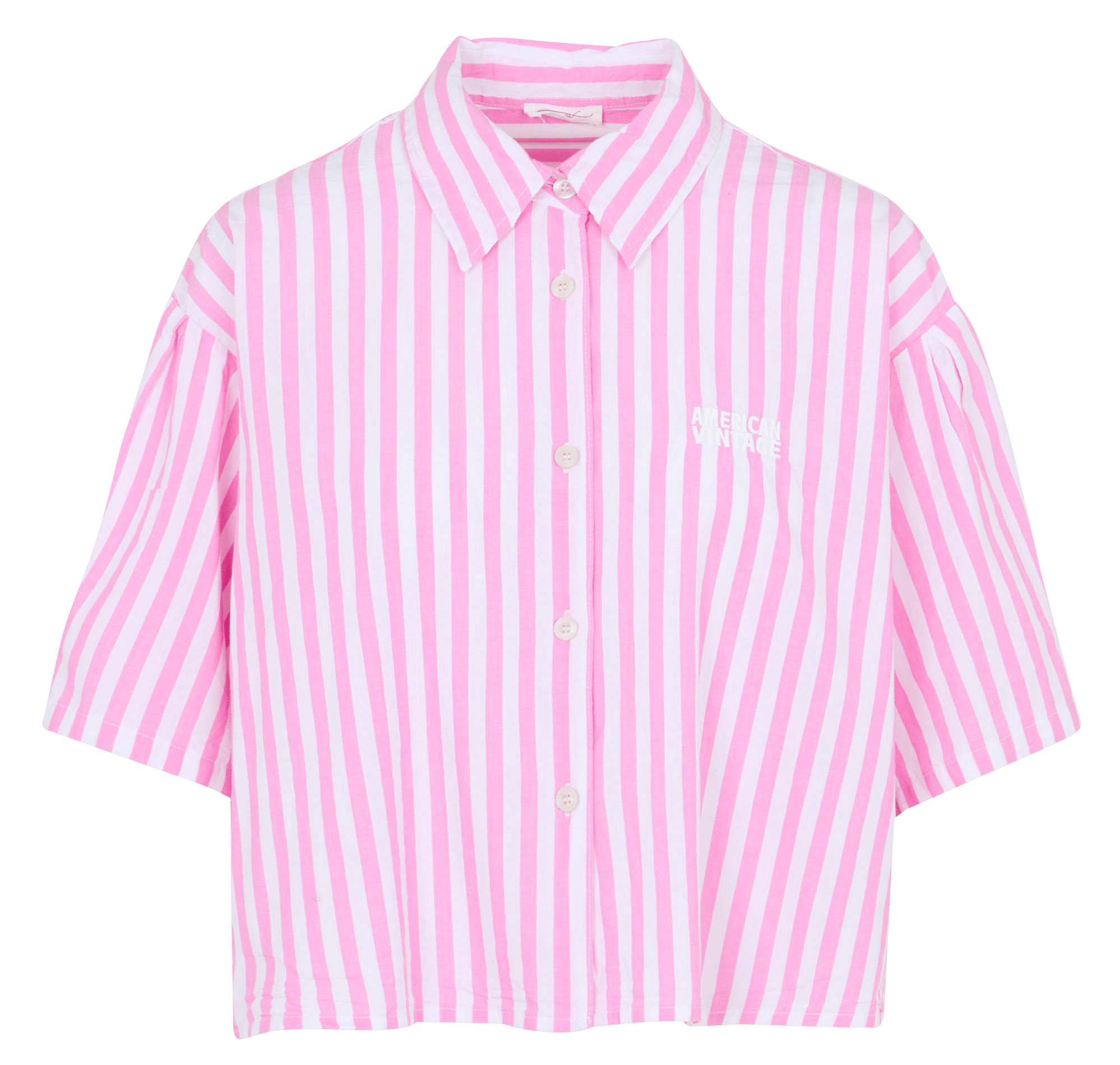 Chemise manches courtes rayée vextown AMERICAN VINTAGE Rose