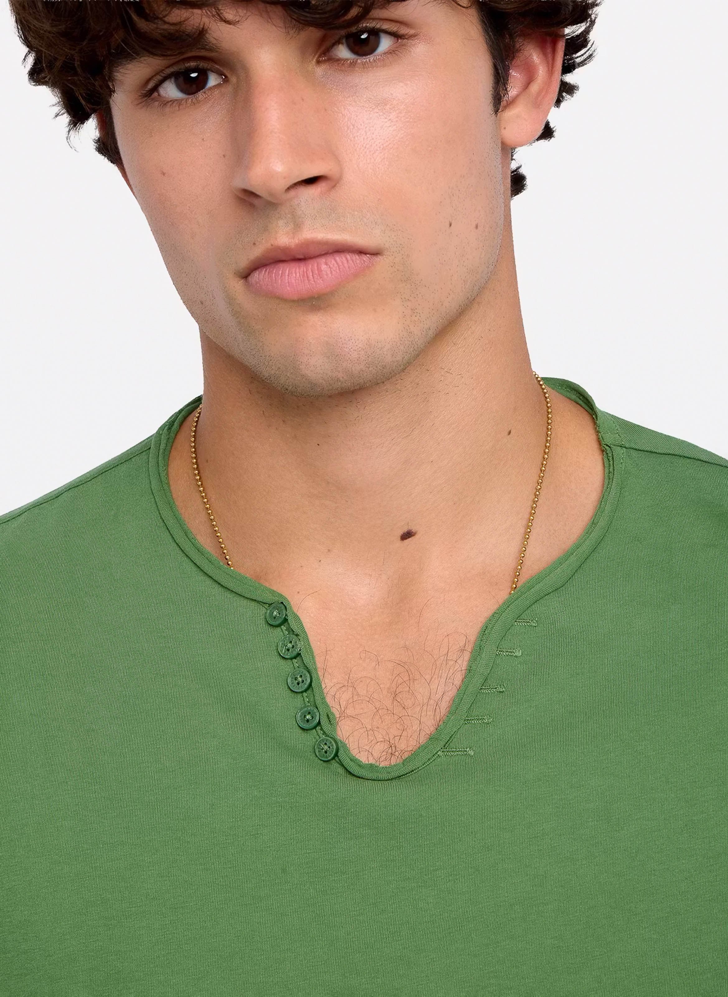 Tee-shirt col tunisien en coton monastir ZADIG&VOLTAIRE Vert