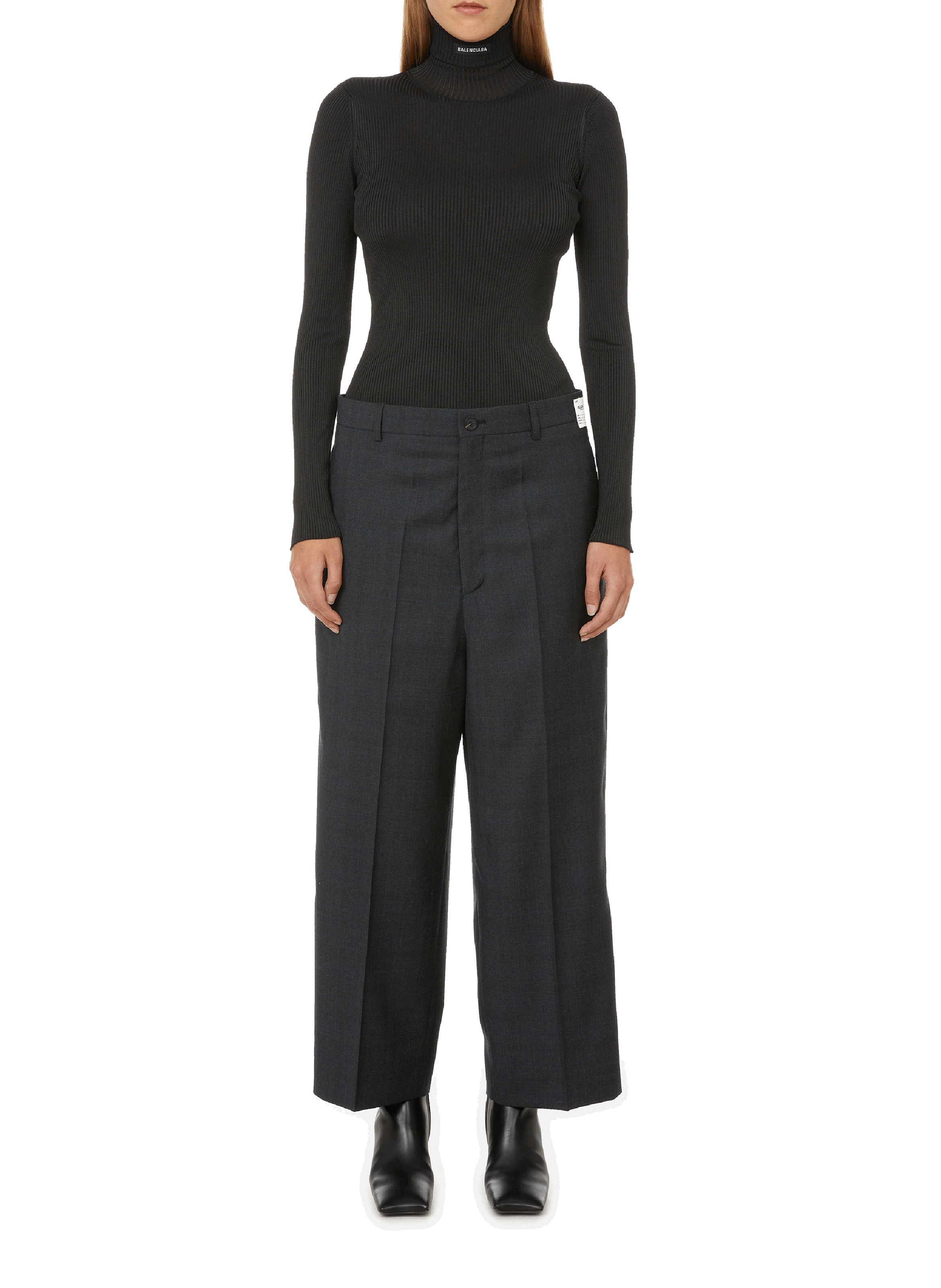 Wide-leg wool trousers BALENCIAGA Grey