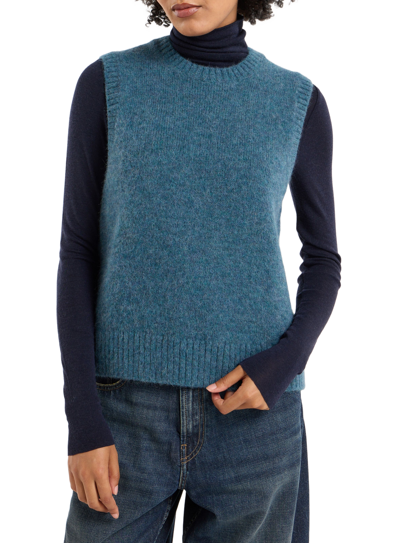 Sleeveless Bilet alpaca blend sweater SAISON 1865 Blue