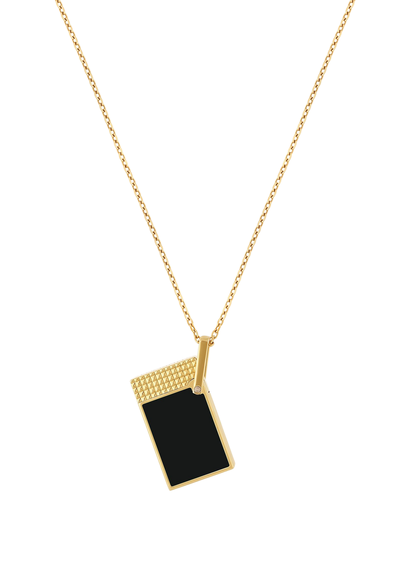 Halskette mit lackiertem Feuerzeug S.T. DUPONT Golden
