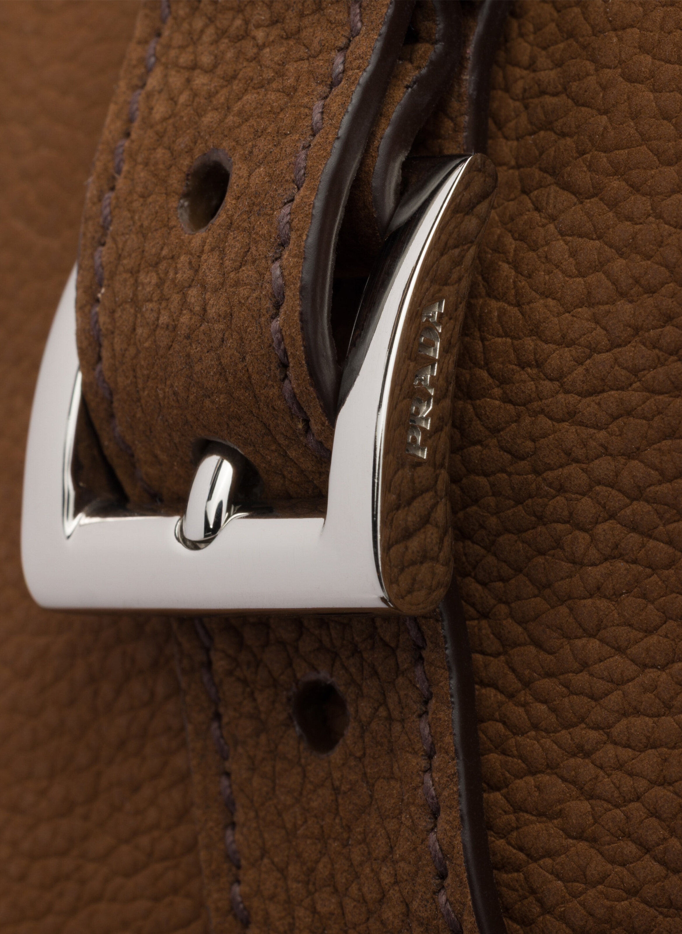 Sac à bandoulière en cuir nubuck PRADA Marron