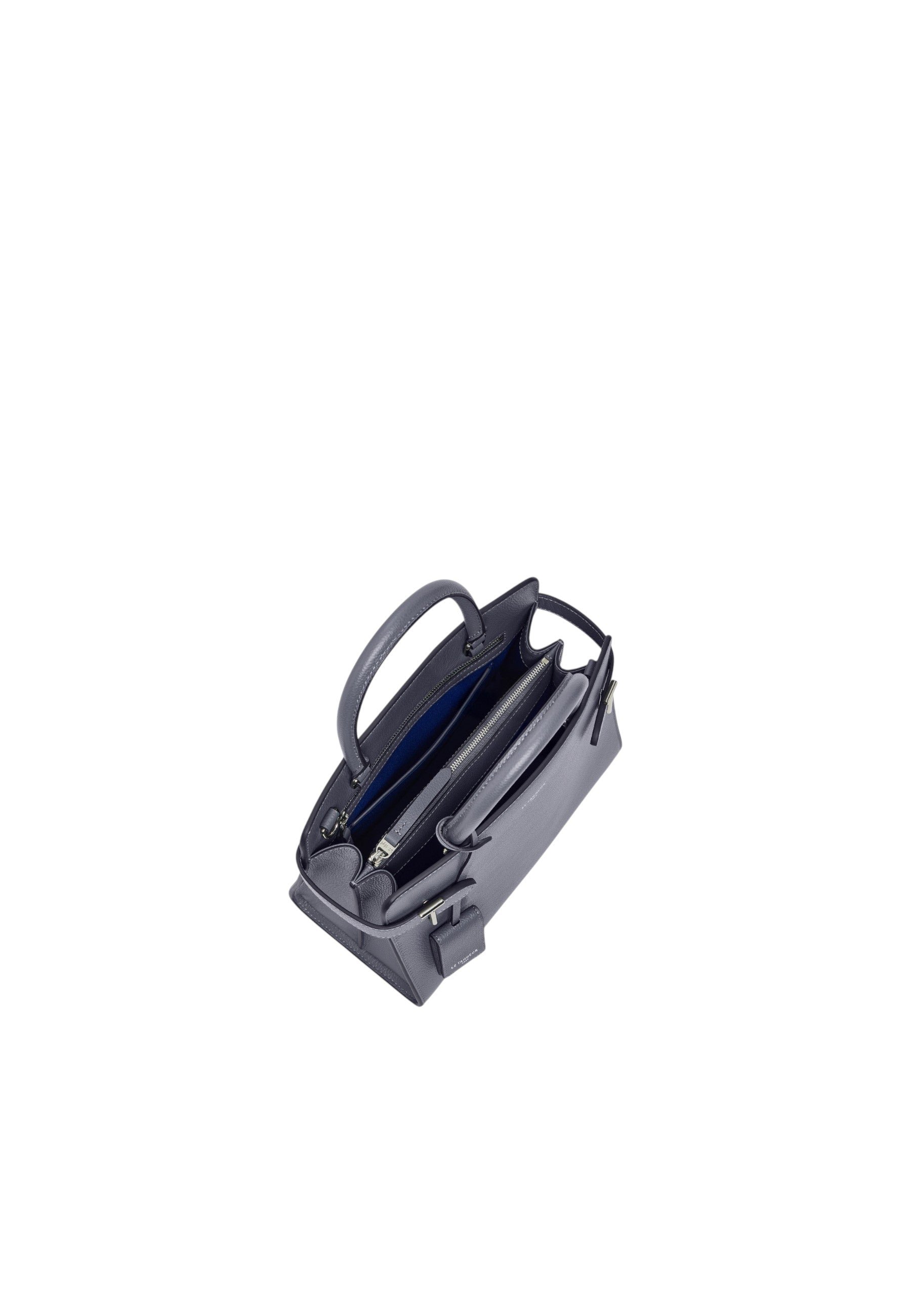 Sac à main moyen modèle emilie en cuir grainé LE TANNEUR Bleu