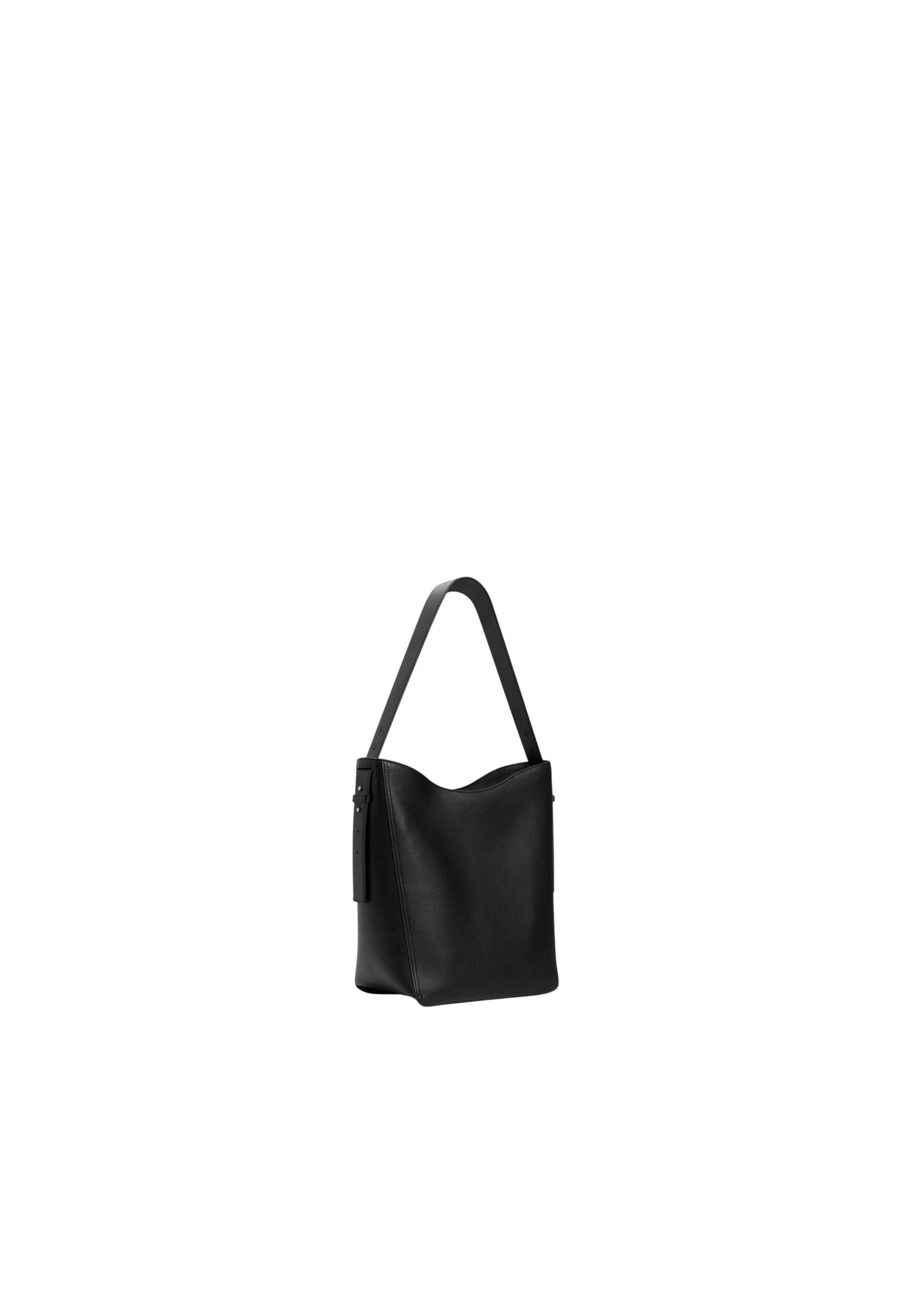 Sac hobo moyen modèle céleste en cuir lisse LE TANNEUR Noir