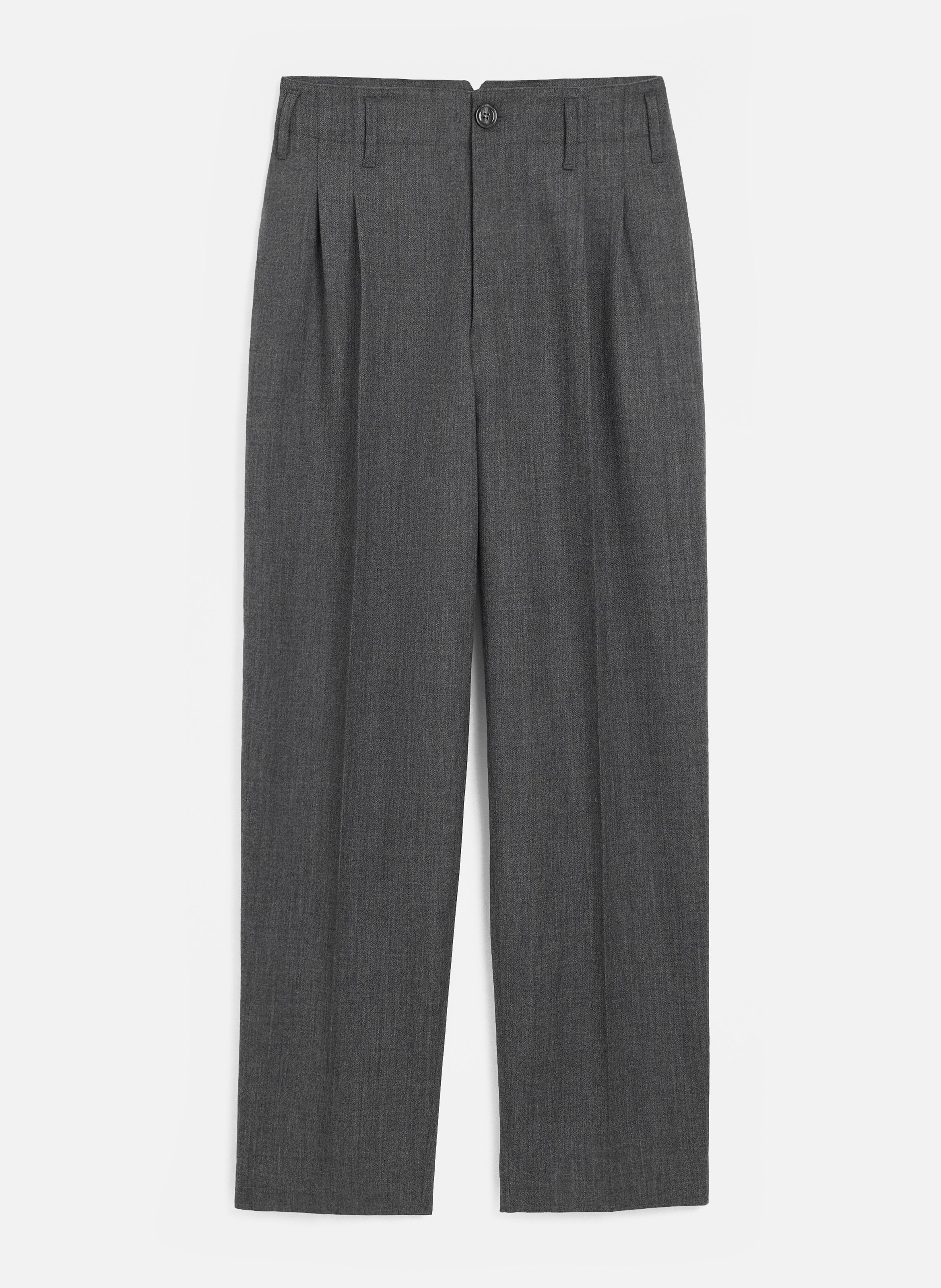 Pantalon deux plis en laine AMI PARIS Gris