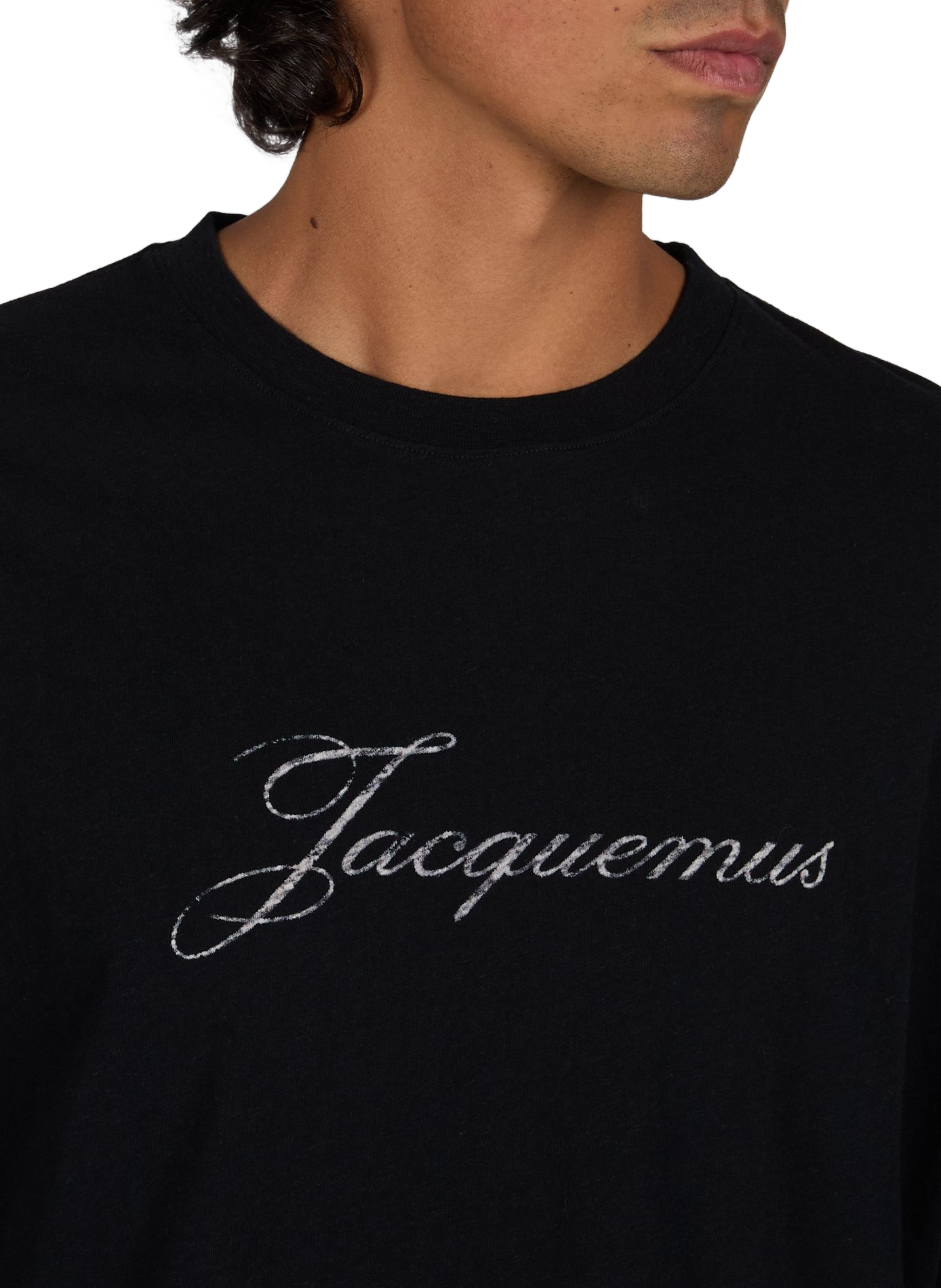 Gerader T-Shirt aus Baumwollmischung JACQUEMUS Schwarz