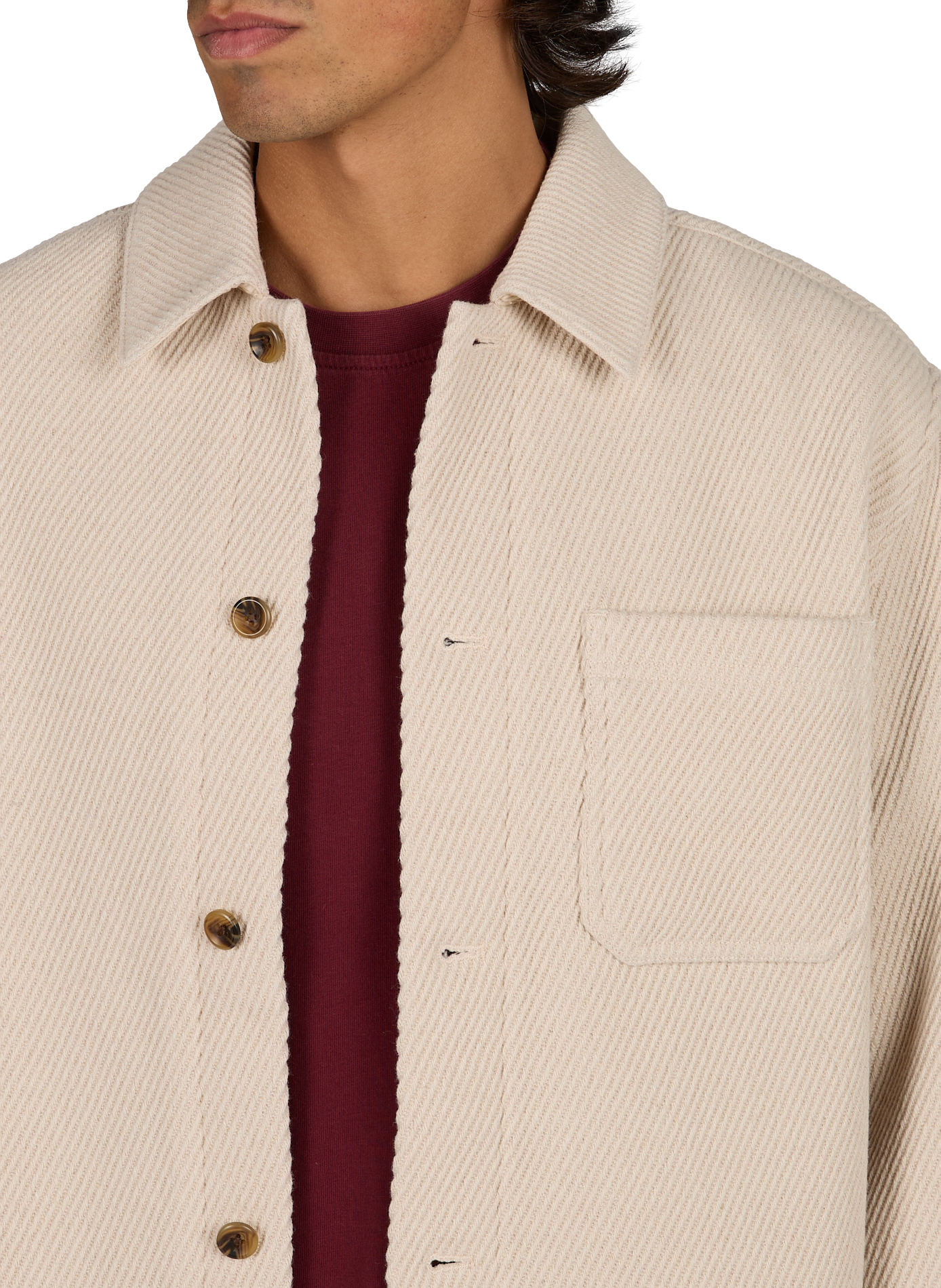 Straight buttoned striped jacket LES DEUX Beige