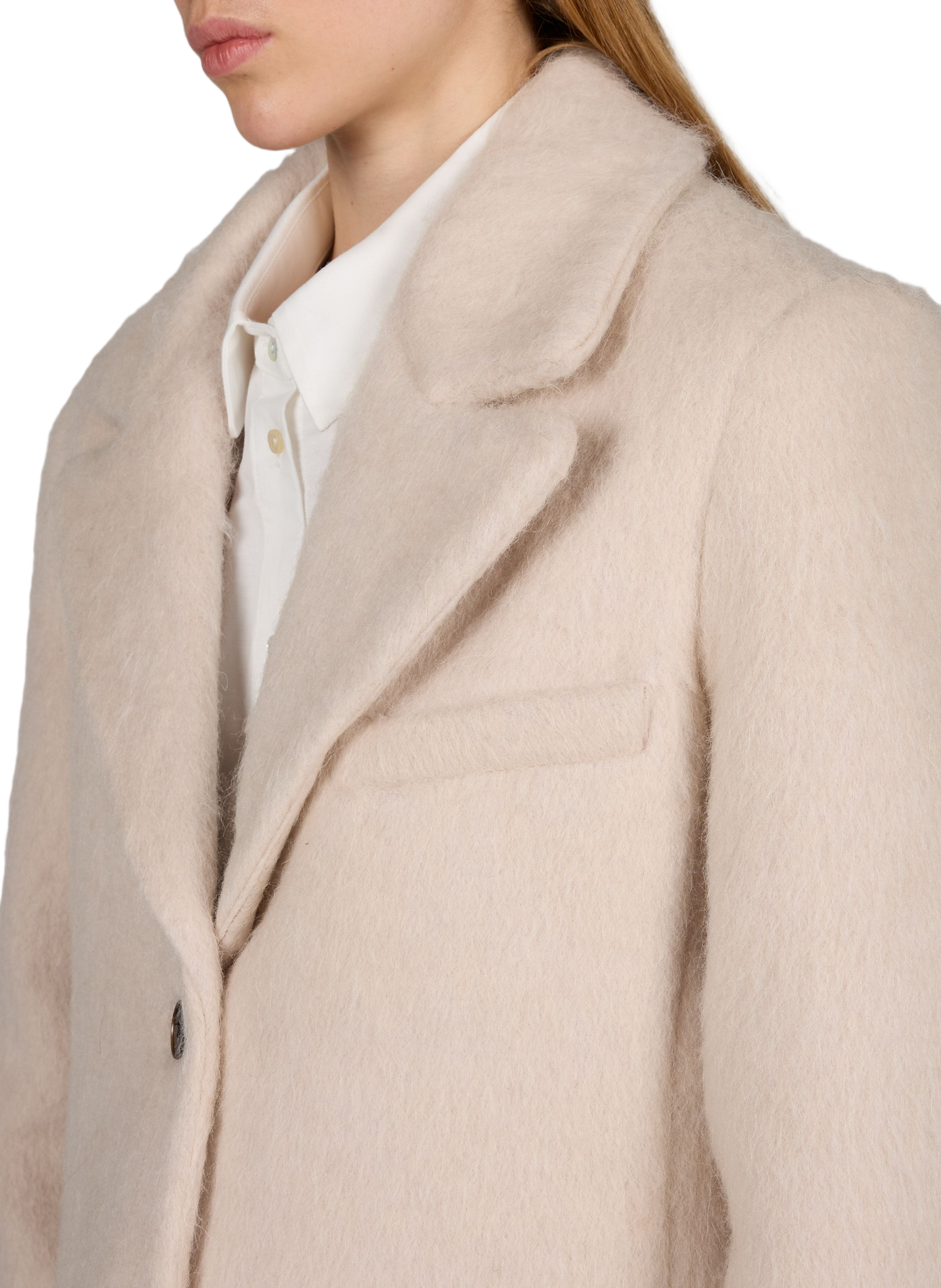 Mantel mit Reverskragen aus Wollmischung SAMSOE SAMSOE Beige