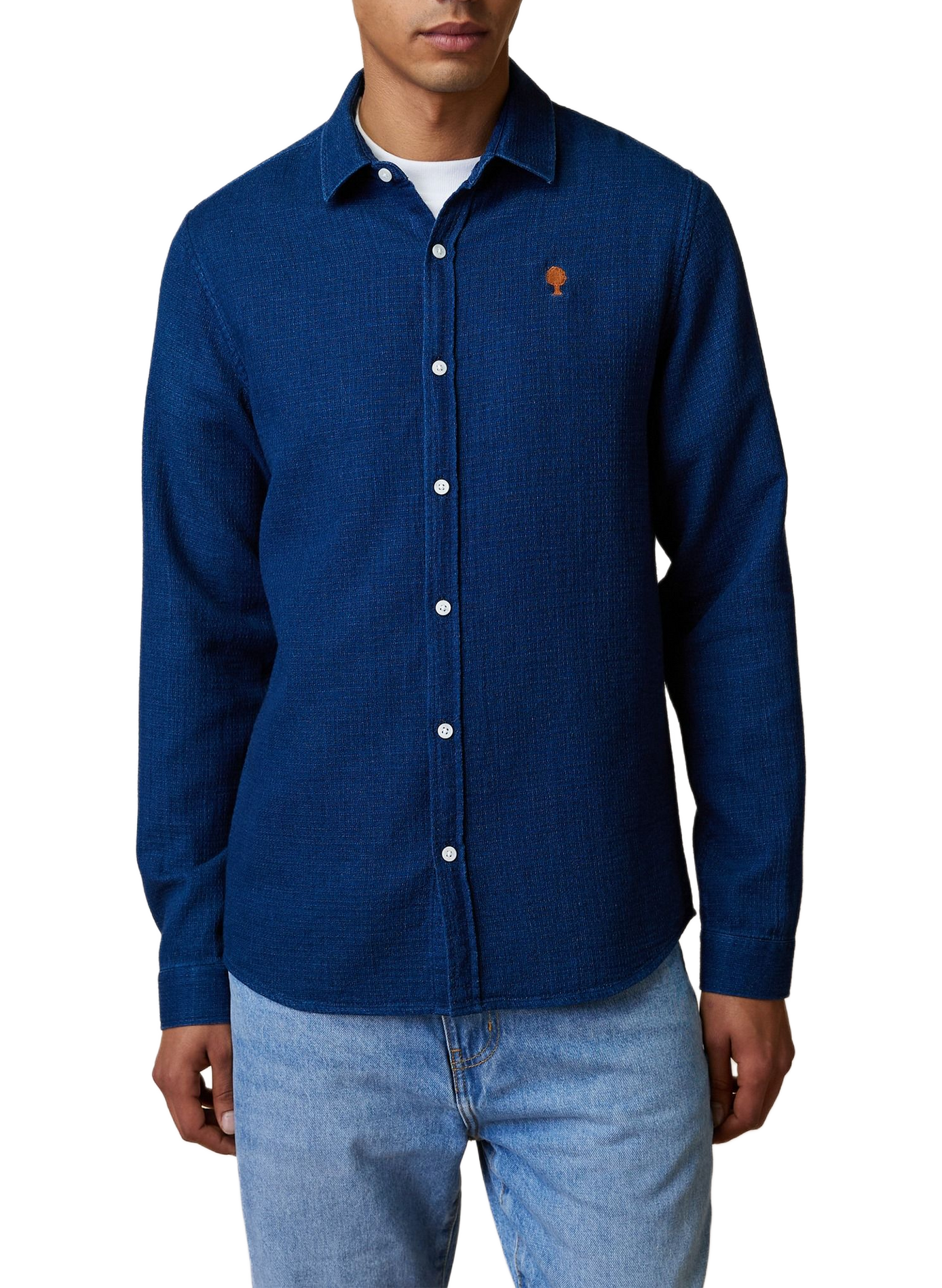 Chemise col classique en coton recyclé FAGUO Blue