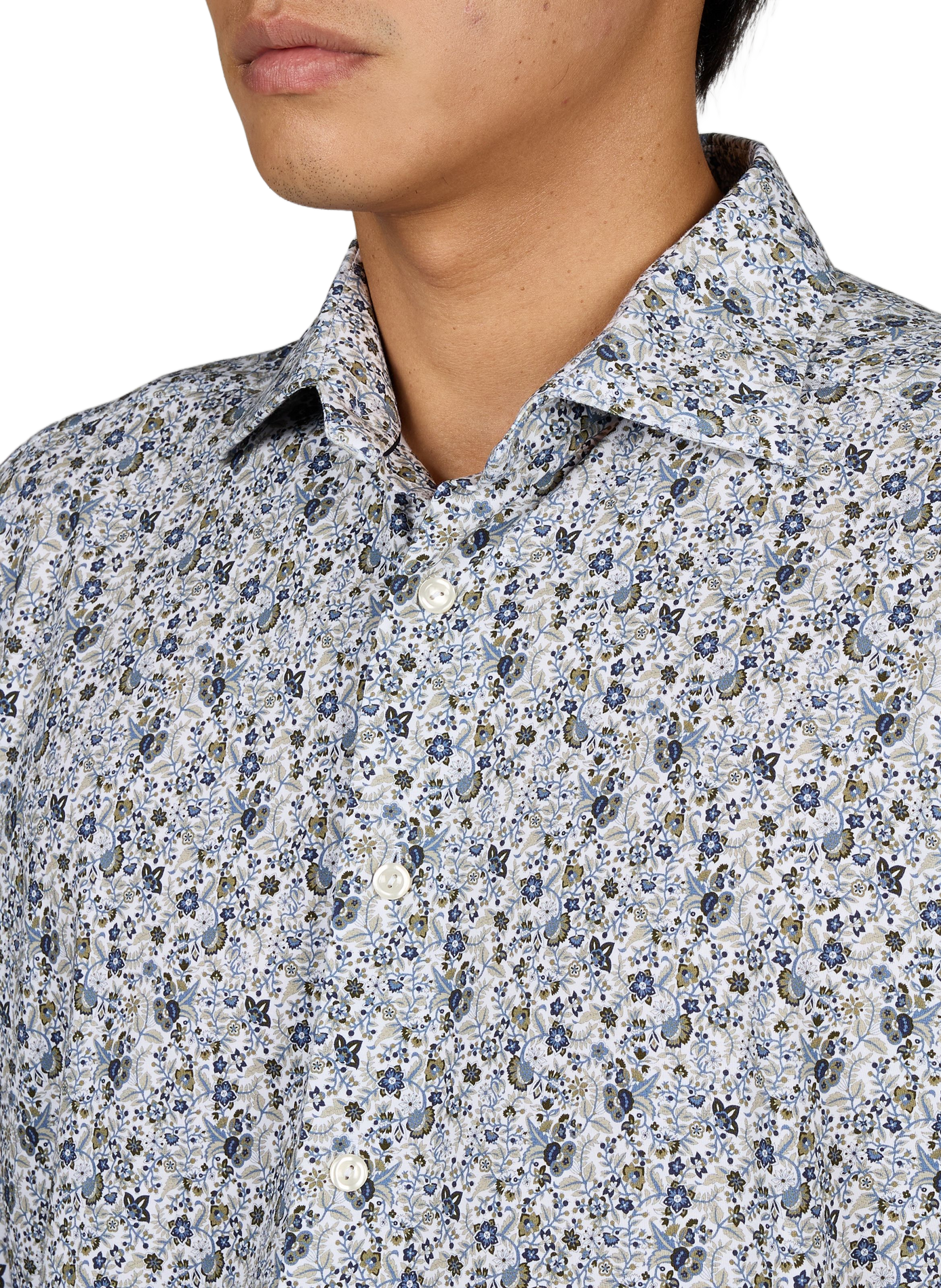 Tailliertes Hemd aus Baumwolle mit Print ETON Grun