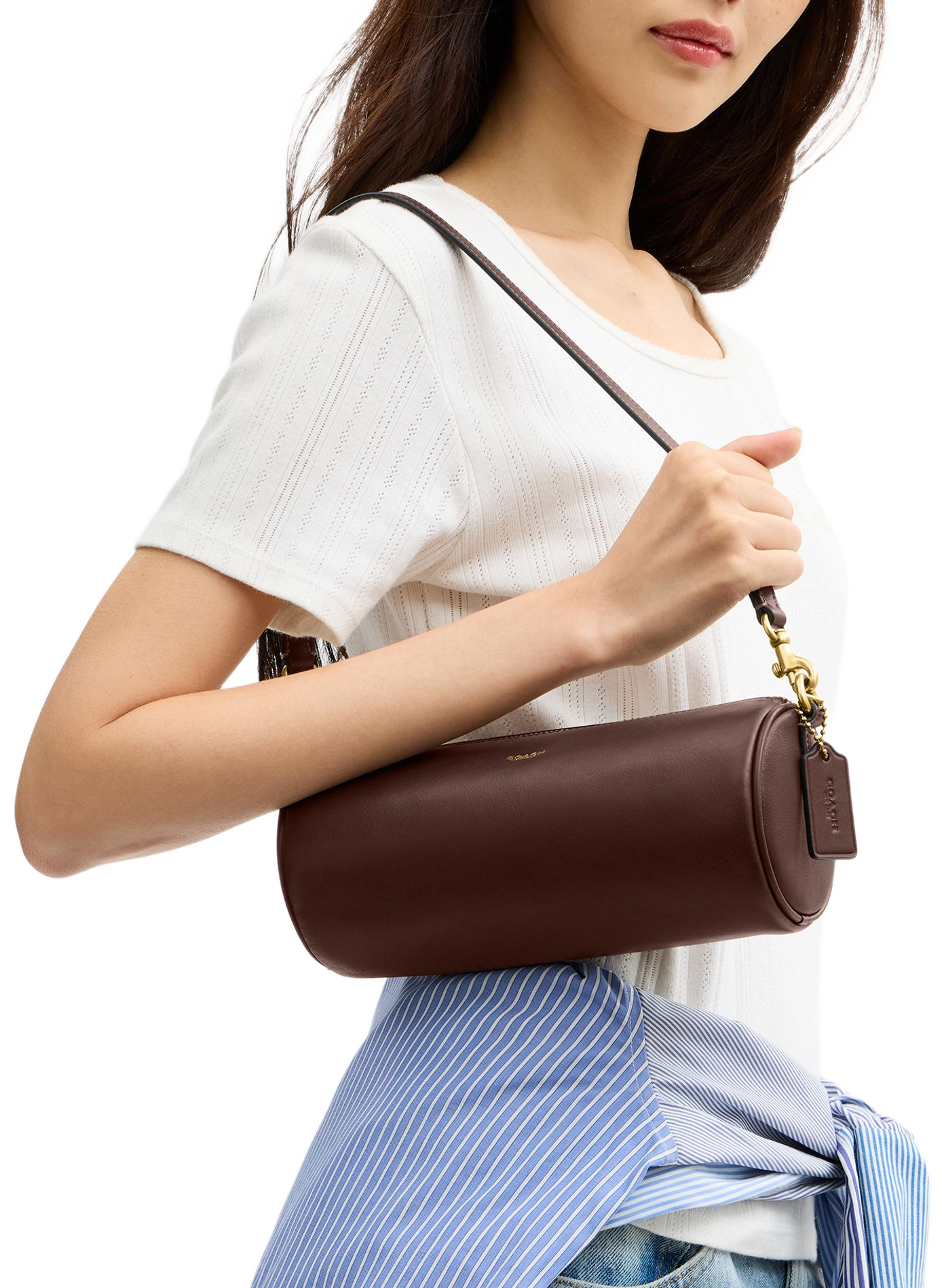 Handtasche BARREL aus Leder | Braun COACH Damen