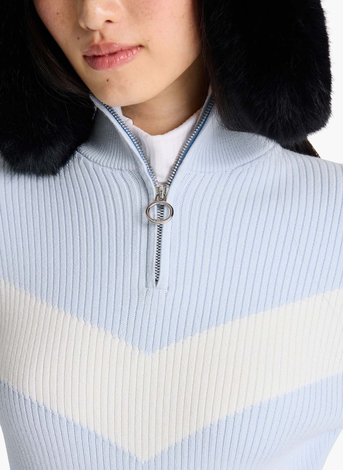 Pull andromede col montant coupe ajustée FUSALP Bleu