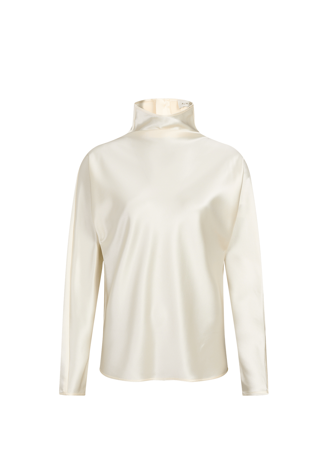 Satinbluse mit Stehkragen ALMADA Beige