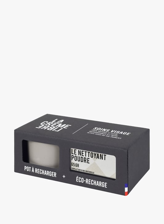 Nettoyant poudre visage - Avec son pot béton rechargeable - Gris