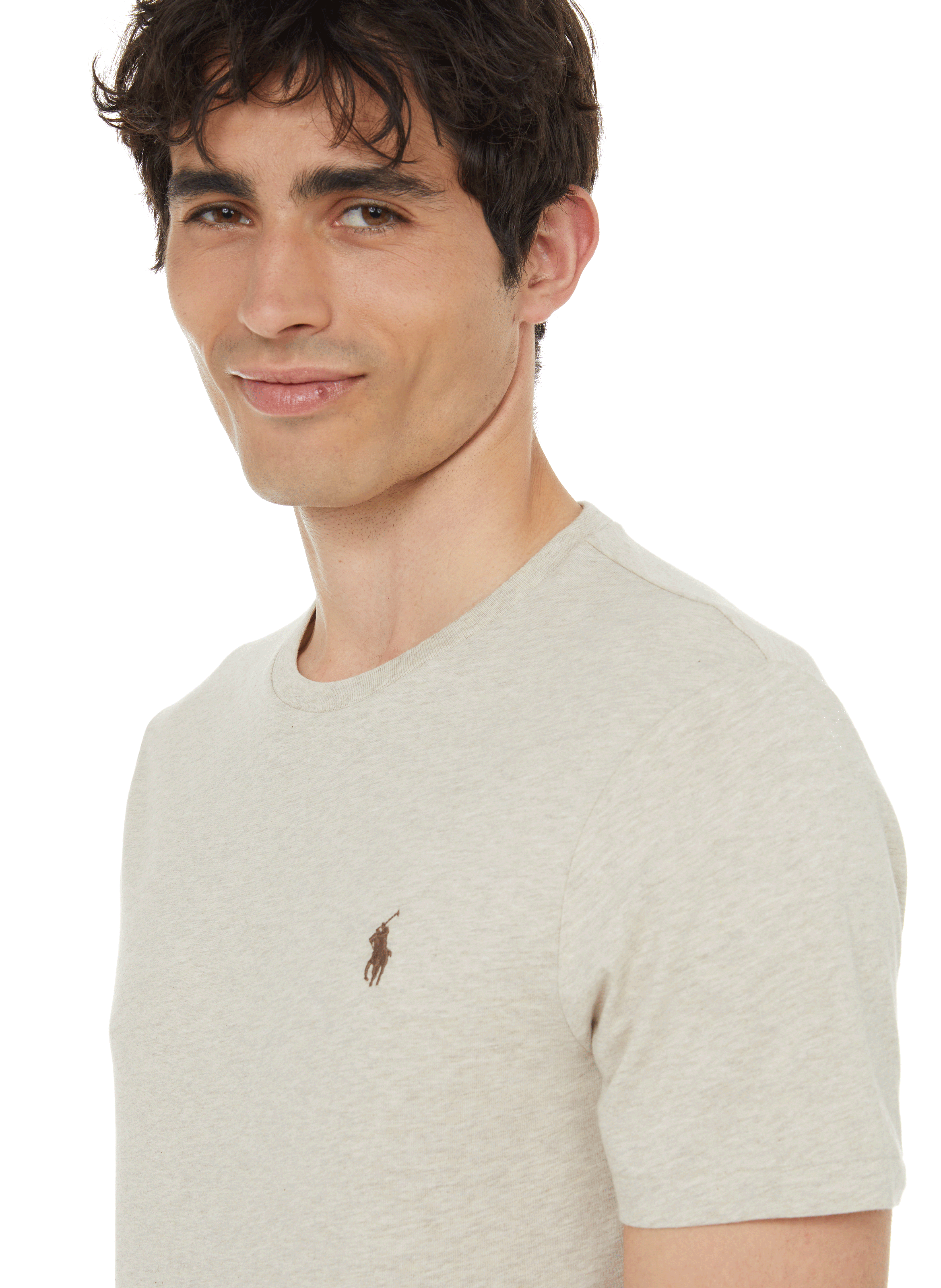 T-shirt slim en coton POLO RALPH LAUREN Gris