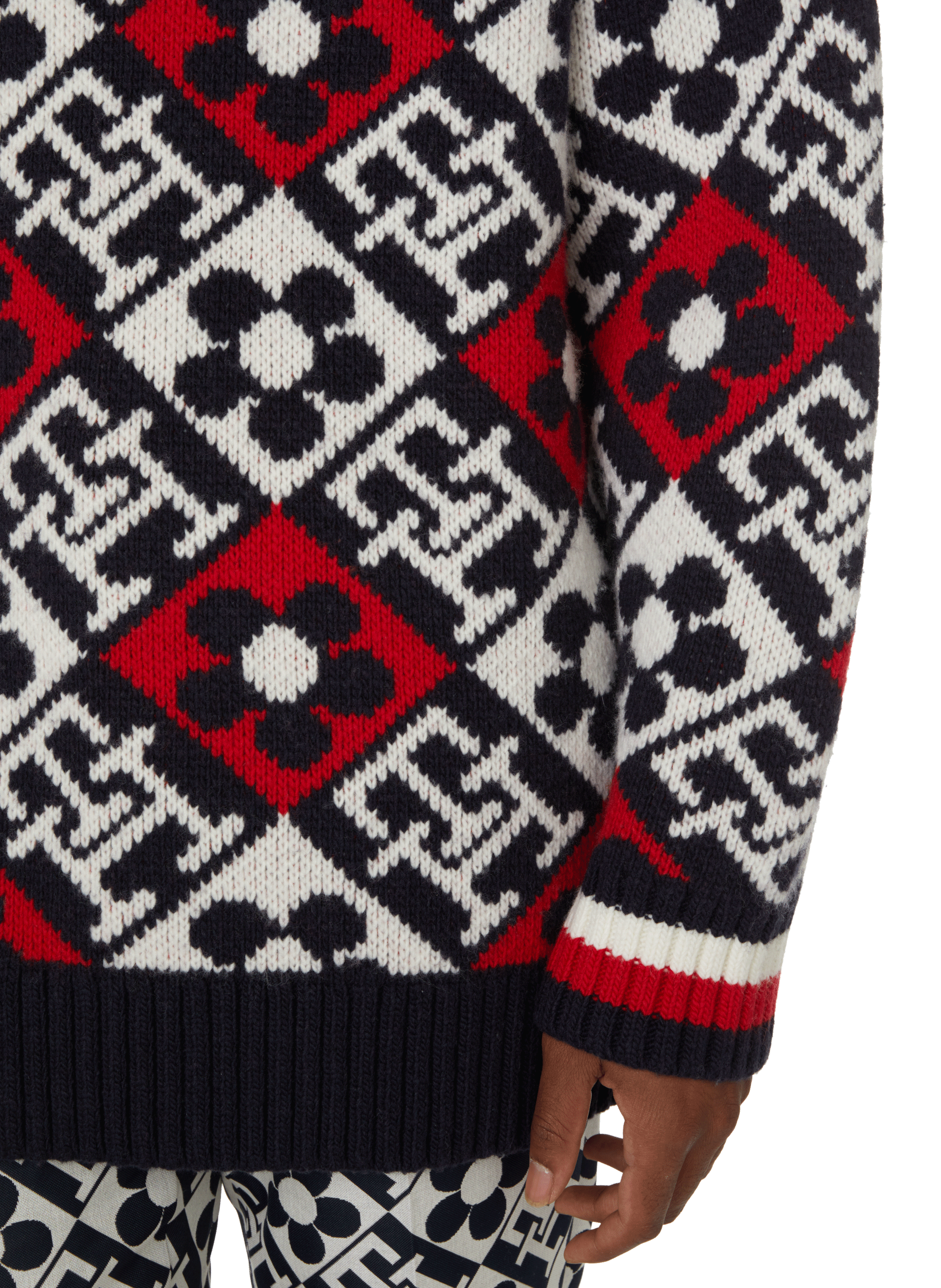 Pull jacquard en laine x Richard Quinn TOMMY HILFIGER Bleu