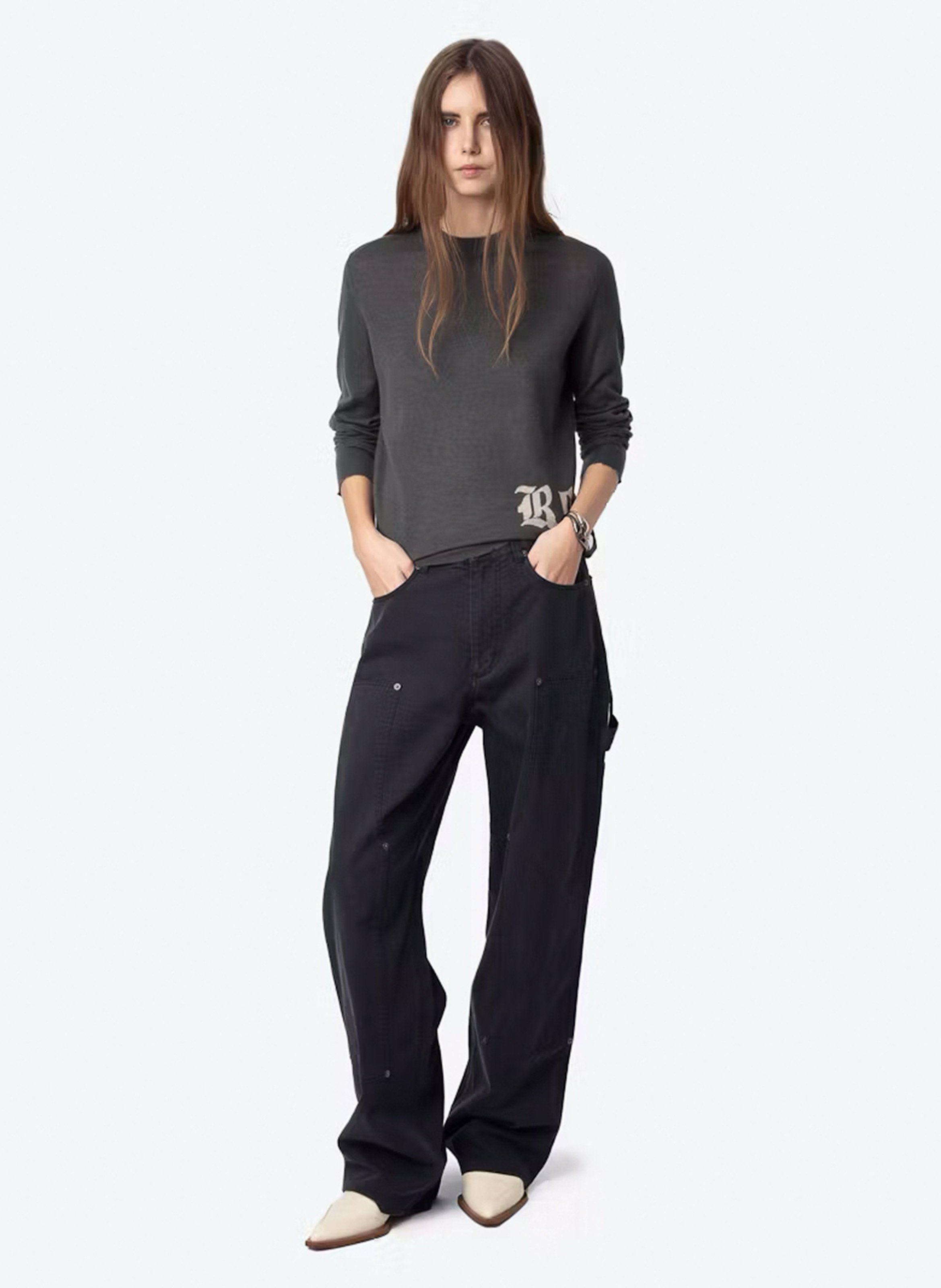 Pull droit en cachemire ivy ZADIG&VOLTAIRE Gris