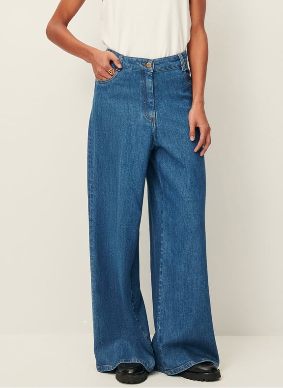 Jean flare taille haute dalt Bleu by SESSUN SESSUN Jean flare taille haute dalt Bleu