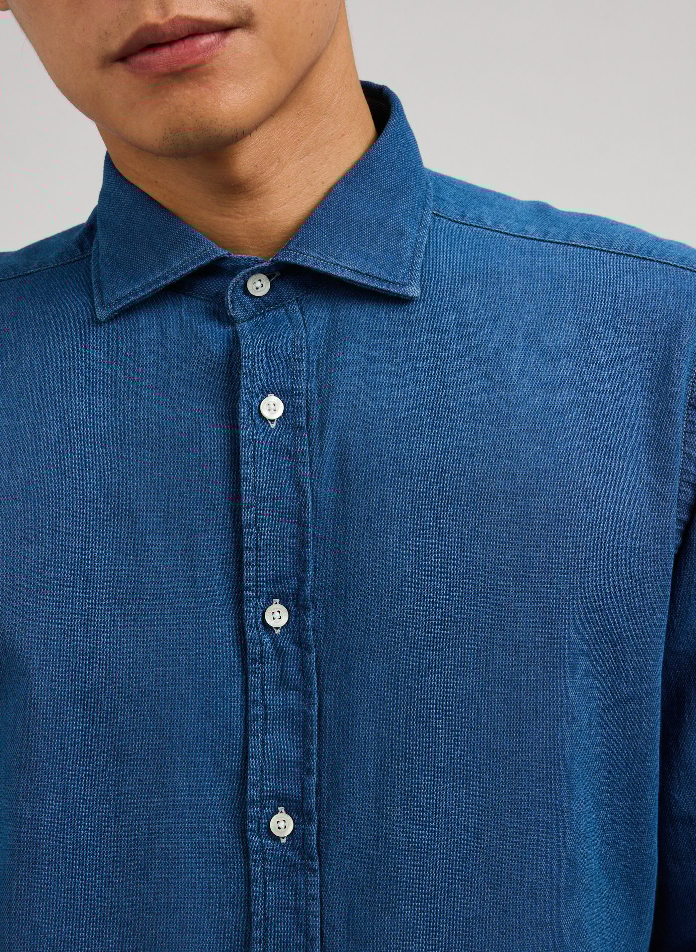 Woven cotton shirt Blue