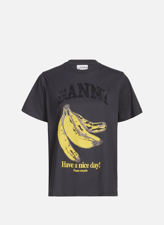 Printed T-shirt Black by GANNI GANNI Printed T-shirt Black