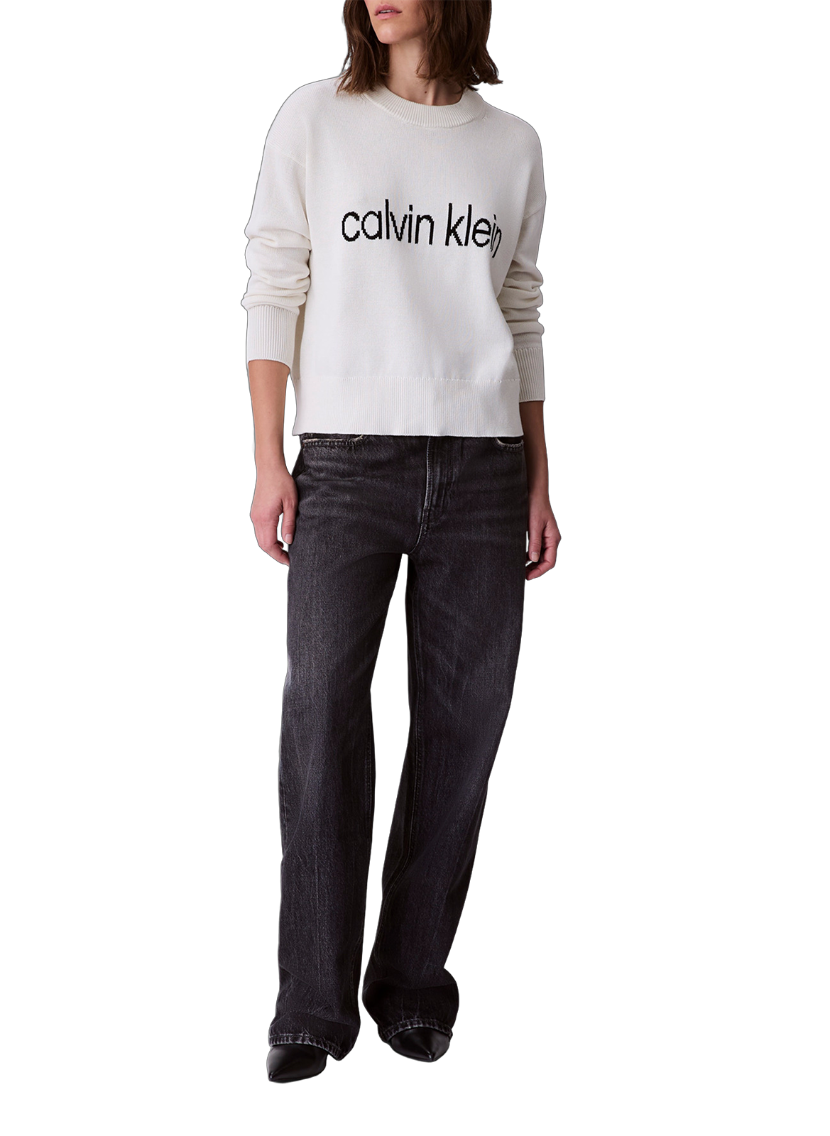 Cotton logo sweatshirt CALVIN KLEIN Beige