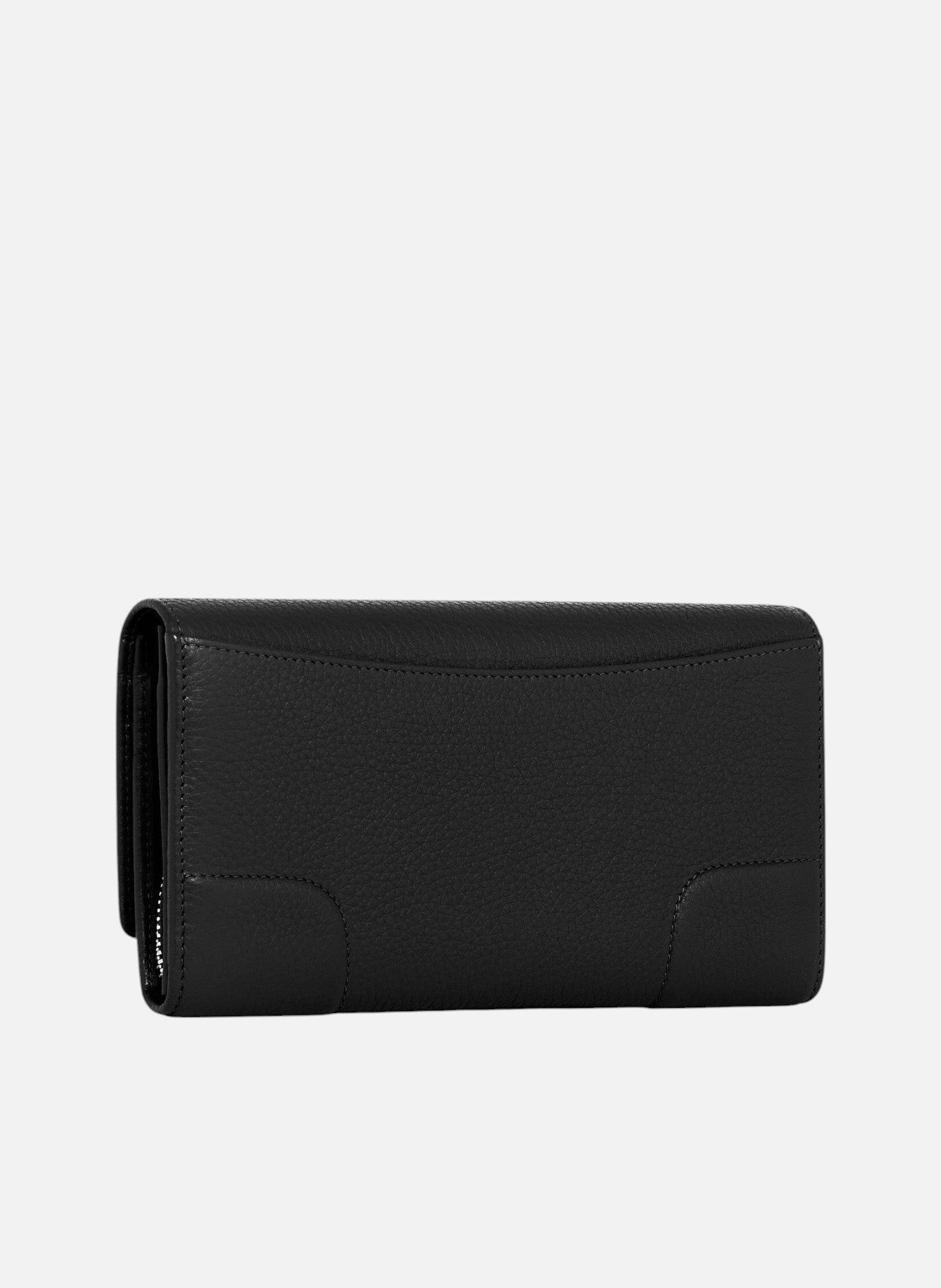 Grand portefeuille à rabat romy en cuir grainé LE TANNEUR Noir