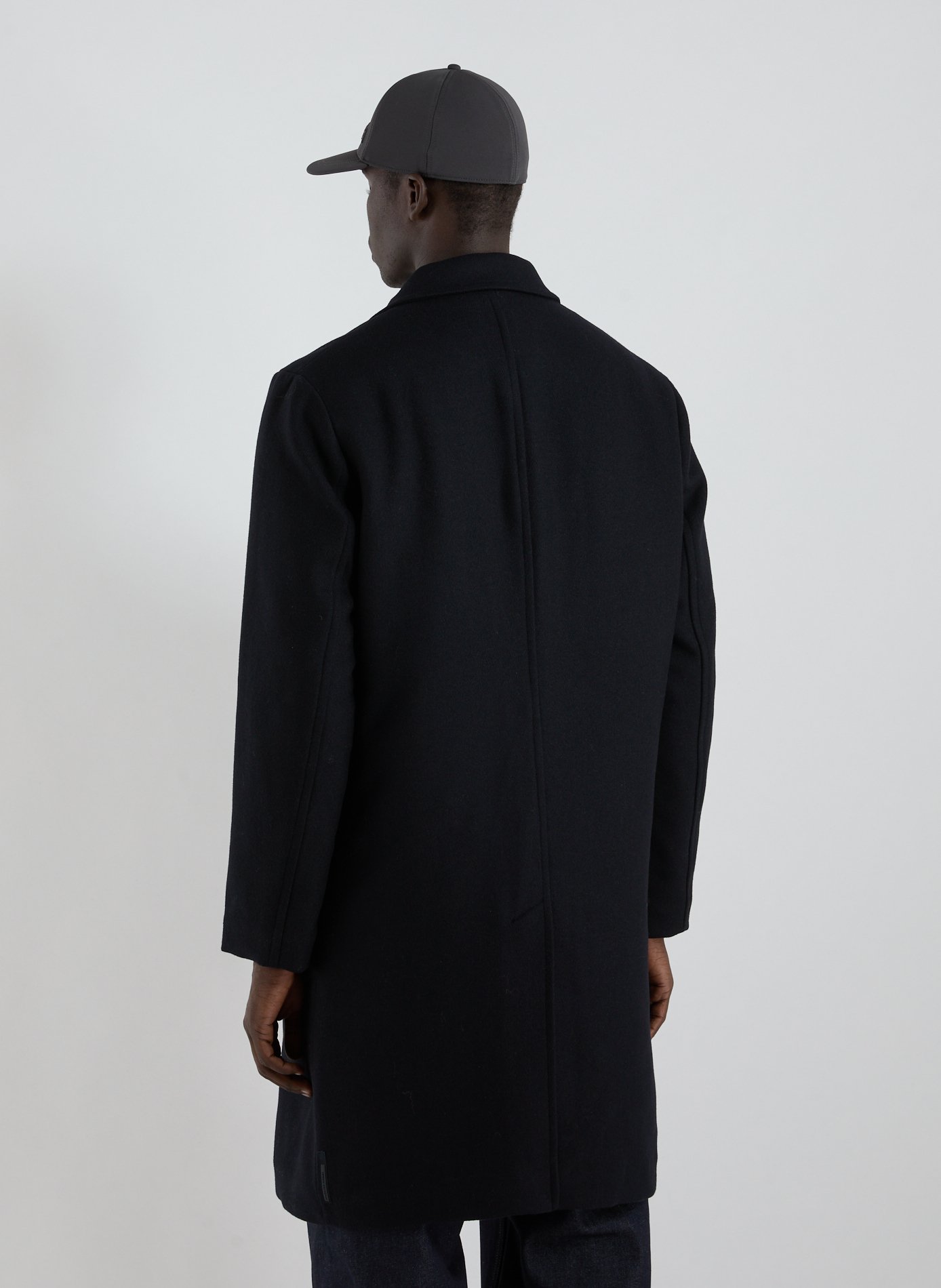 Mid-length parka with classic collar in mixed wool ARMANI EXCHANGE Blue