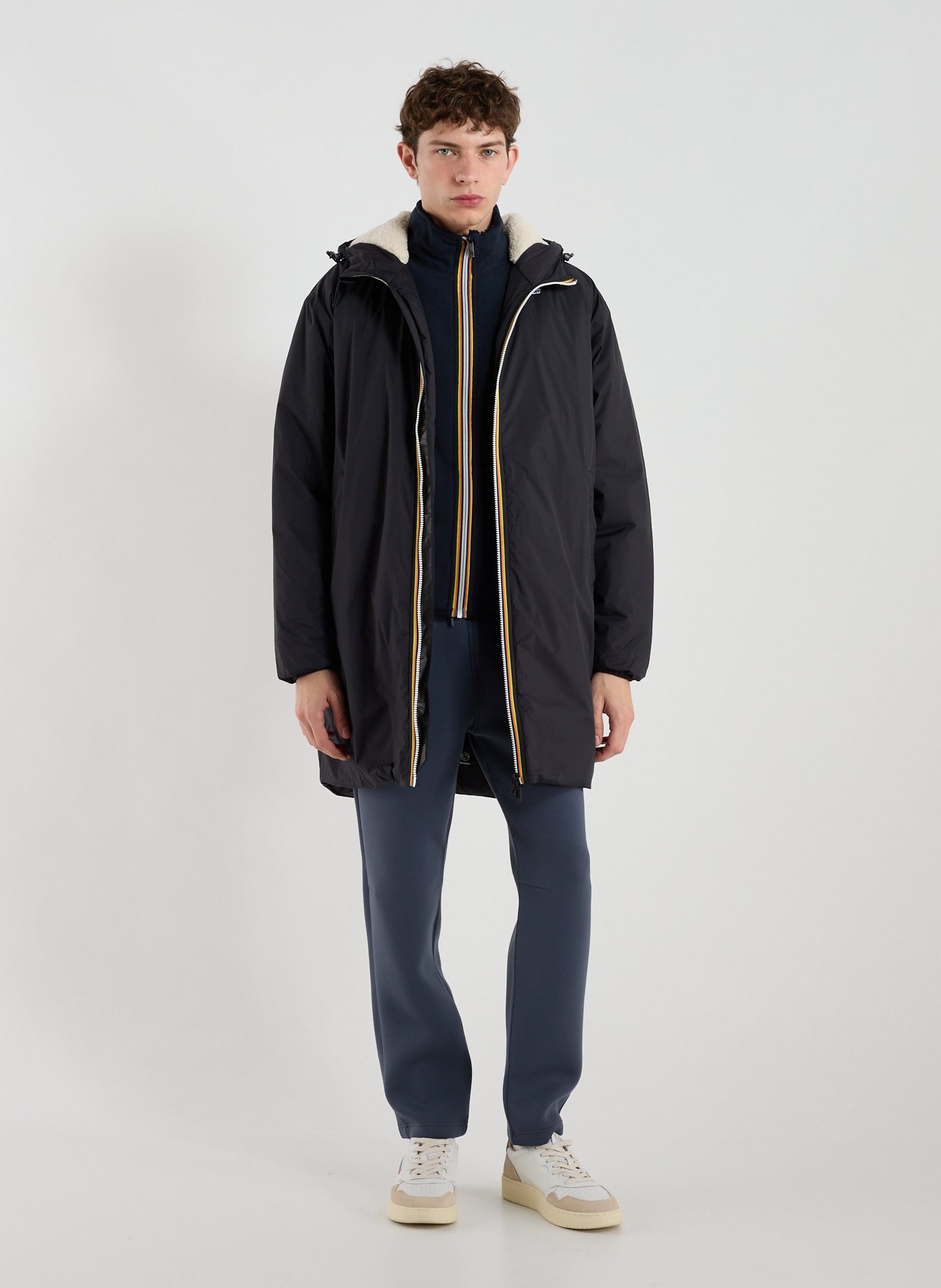 Mid-length hooded jacket K-WAY Black
