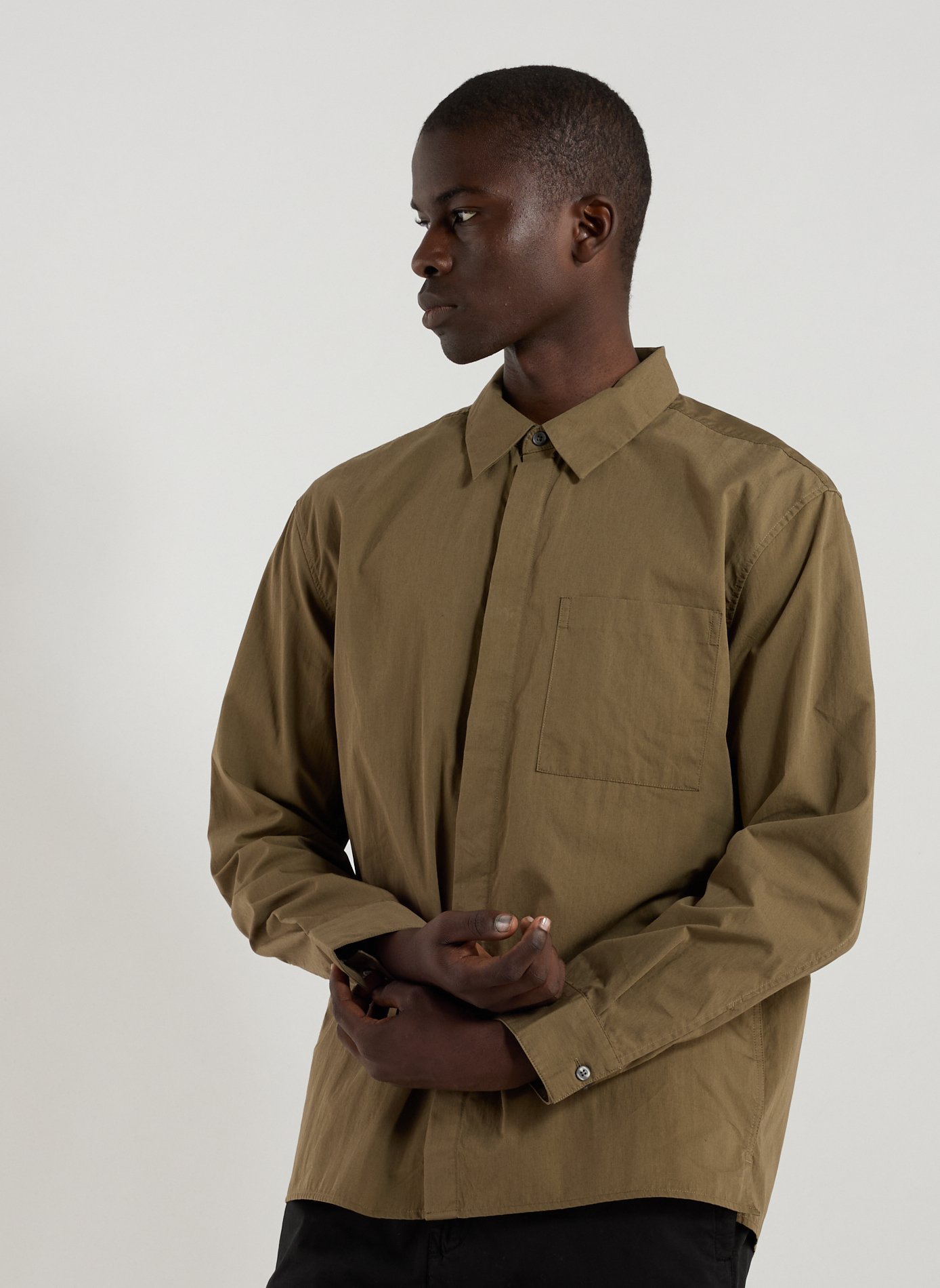 CALVIN KLEIN Straight cotton blend Shirt Brown