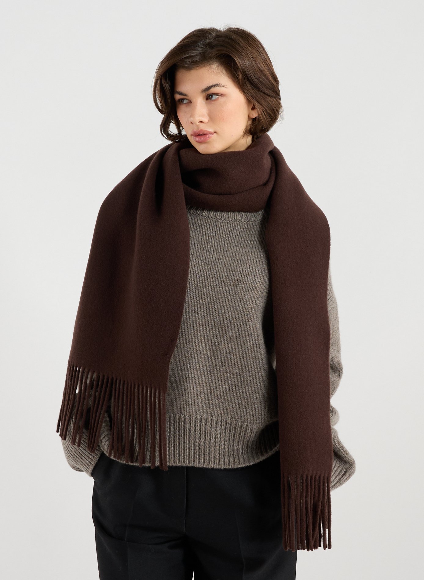 Echarpe à franges en laine OUR LEGACY Noir