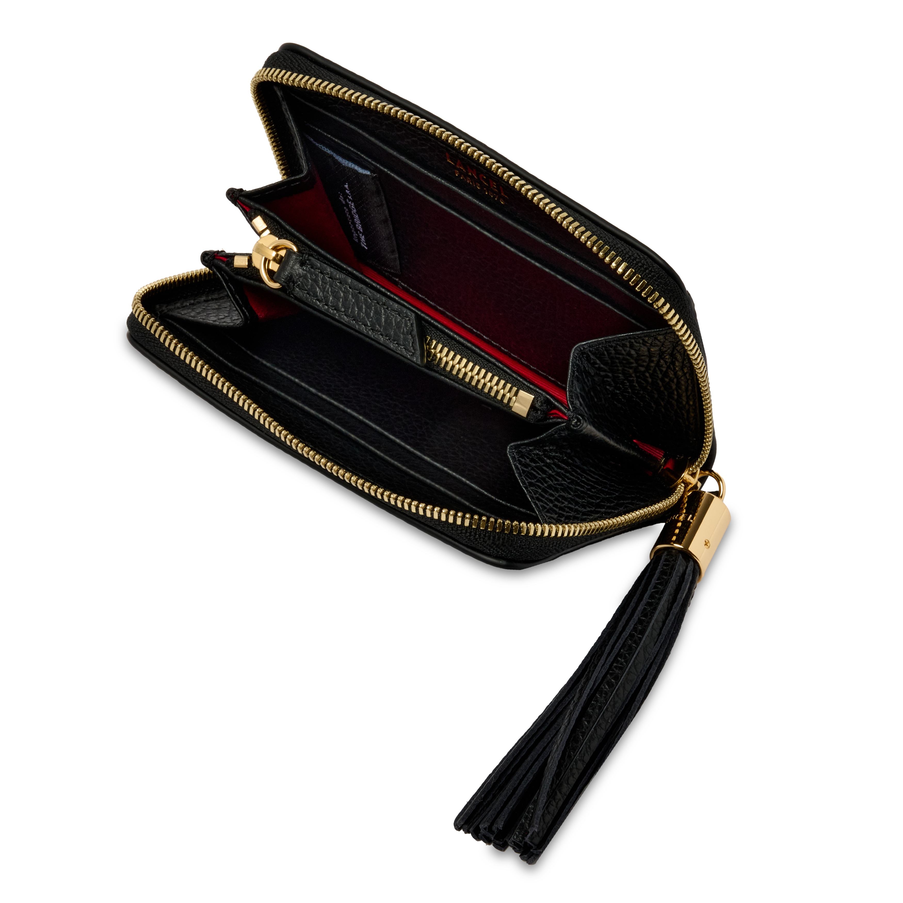 Portefeuille zippé premier flirt de lancel en cuir LANCEL Noir
